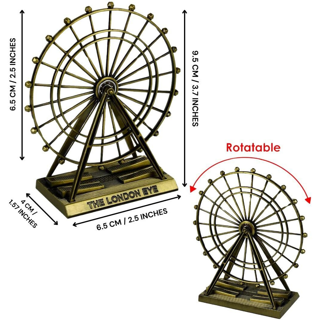 SATYAM KRAFT 1 Piece London Eye Antique Vintage Statue for Room, Office, Decorative Showpeice for Home, Desk Decor, Table Stand (9.5 cm)