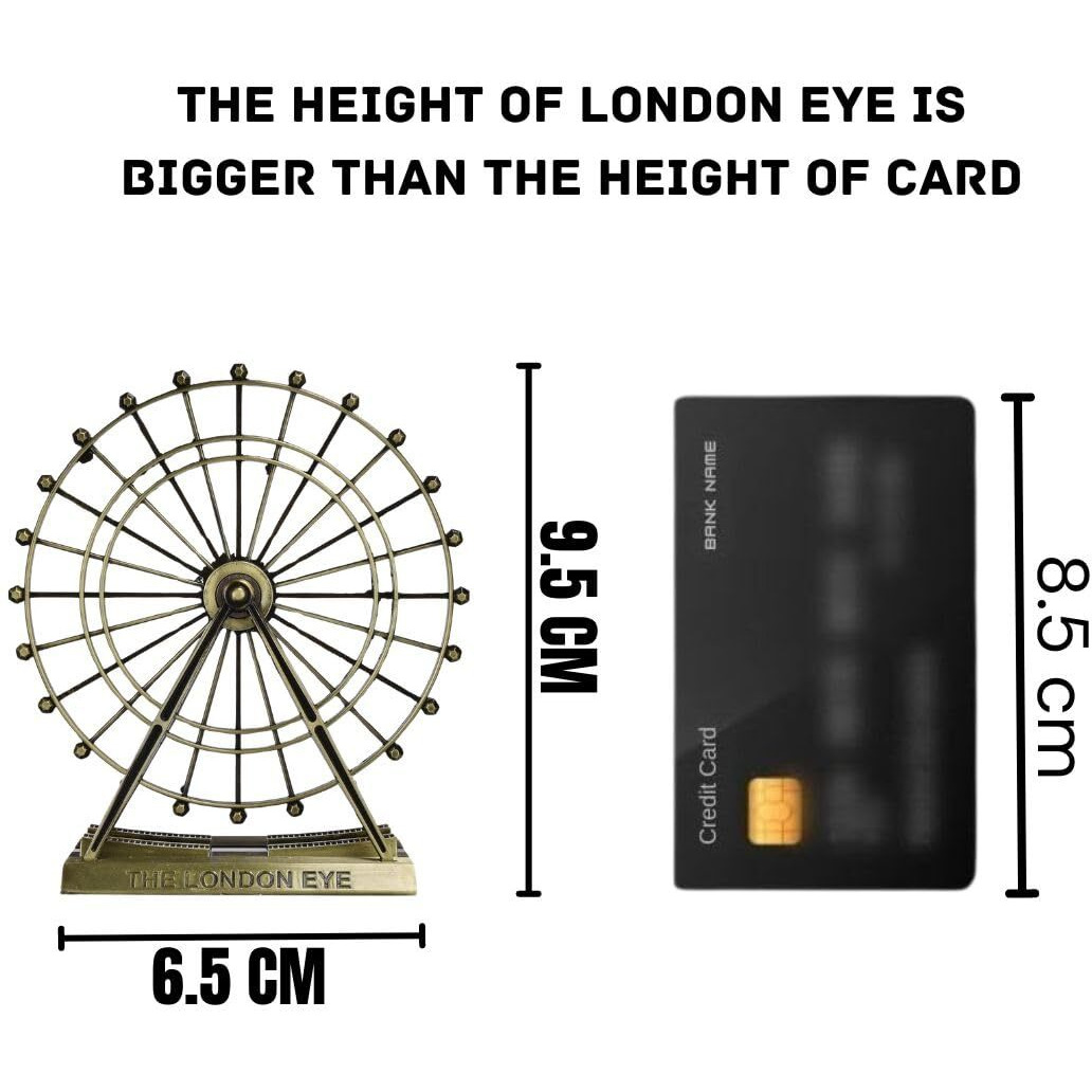 SATYAM KRAFT 1 Piece London Eye Antique Vintage Statue for Room, Office, Decorative Showpeice for Home, Desk Decor, Table Stand (9.5 cm)