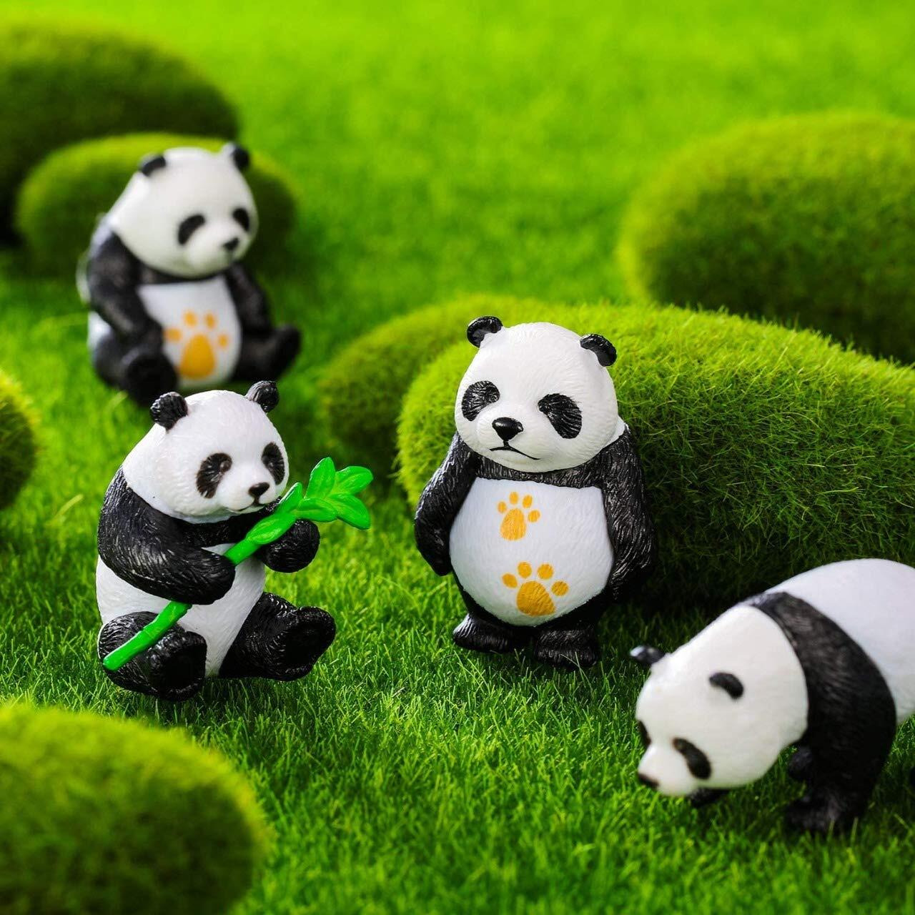 SATYAM KRAFT 1 Set Panda Miniature Set for Unique Gift,Home Decor, Rakshabandhan, Living Room,Office,Restaurant Decor,Showpiece, Decoration Items(Multicolor)(Poly resin)(Pack of 1 Set)(4 x 2 cm)