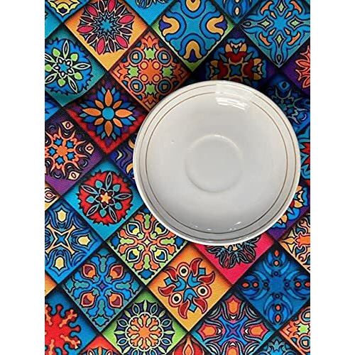 HOMA DORN Cotton Feel Fabric Clover Design Digital Printed Double Layered Enhanced Decor 6 Seater Table Runner Cloth (TR-35, 13Inches X 72 Inches, Multicolor)
