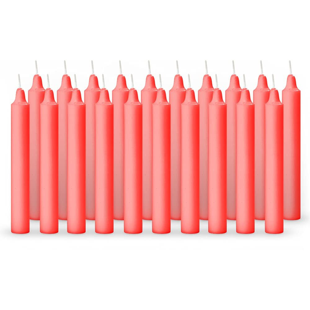 Aura Decor Unscented Pure Wax Stick Candle Pack of 20 (Red)