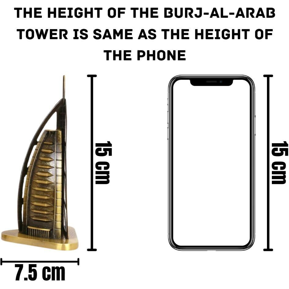 SATYAM KRAFT 1 Piece Burj-Al-Arab Antique Vintage Statue for Room, Office, Decorative Showpeice for Home, Desk Decor, Table Stand (15 cm)(Style 12)