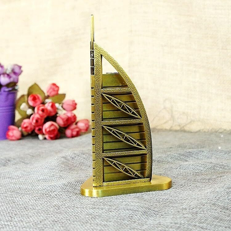 SATYAM KRAFT 1 Piece Burj-Al-Arab Antique Vintage Statue for Room, Office, Decorative Showpeice for Home, Desk Decor, Table Stand (15 cm)(Style 12)