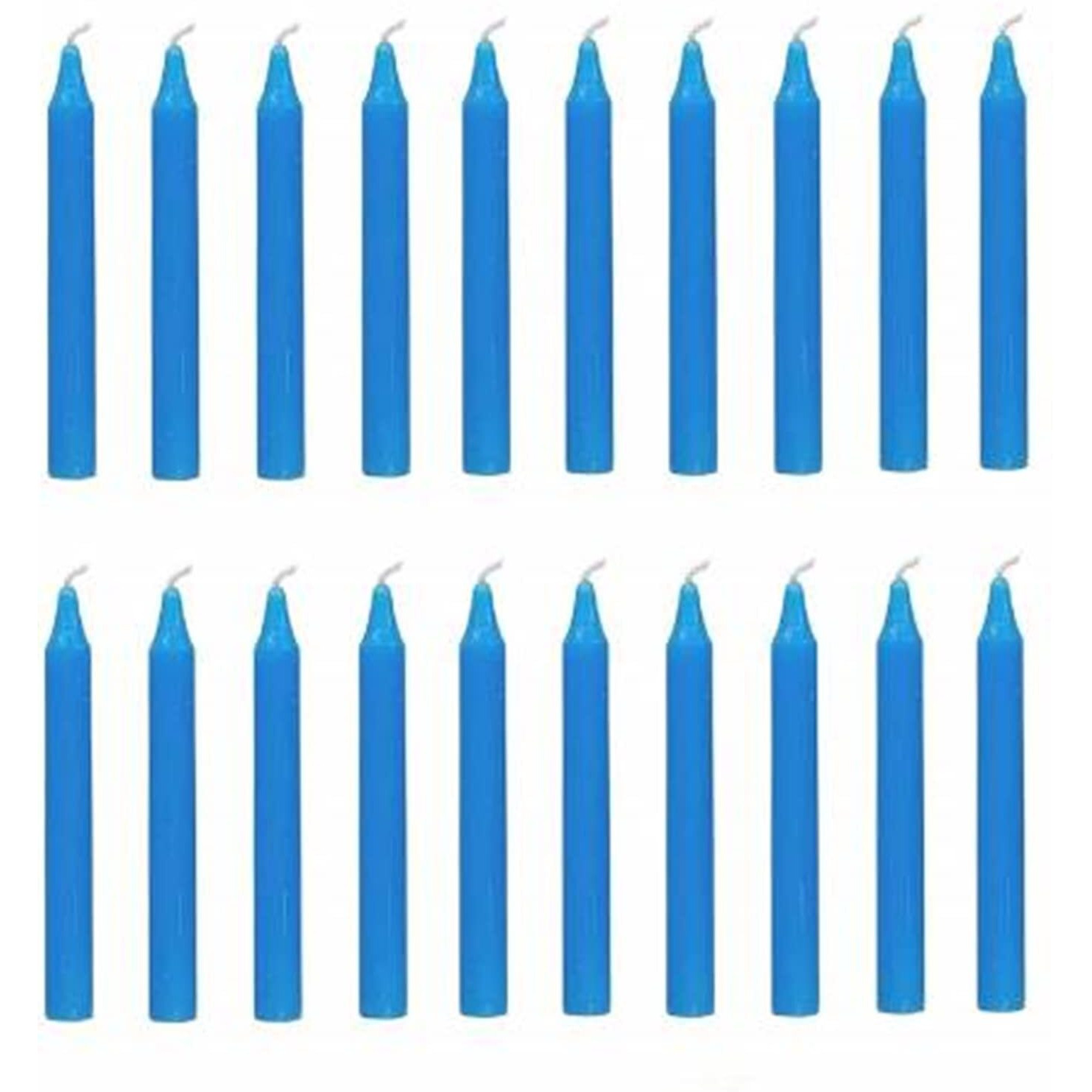 Aura Decor Unscented Pure Wax Stick Candle Pack of 20 (Blue)