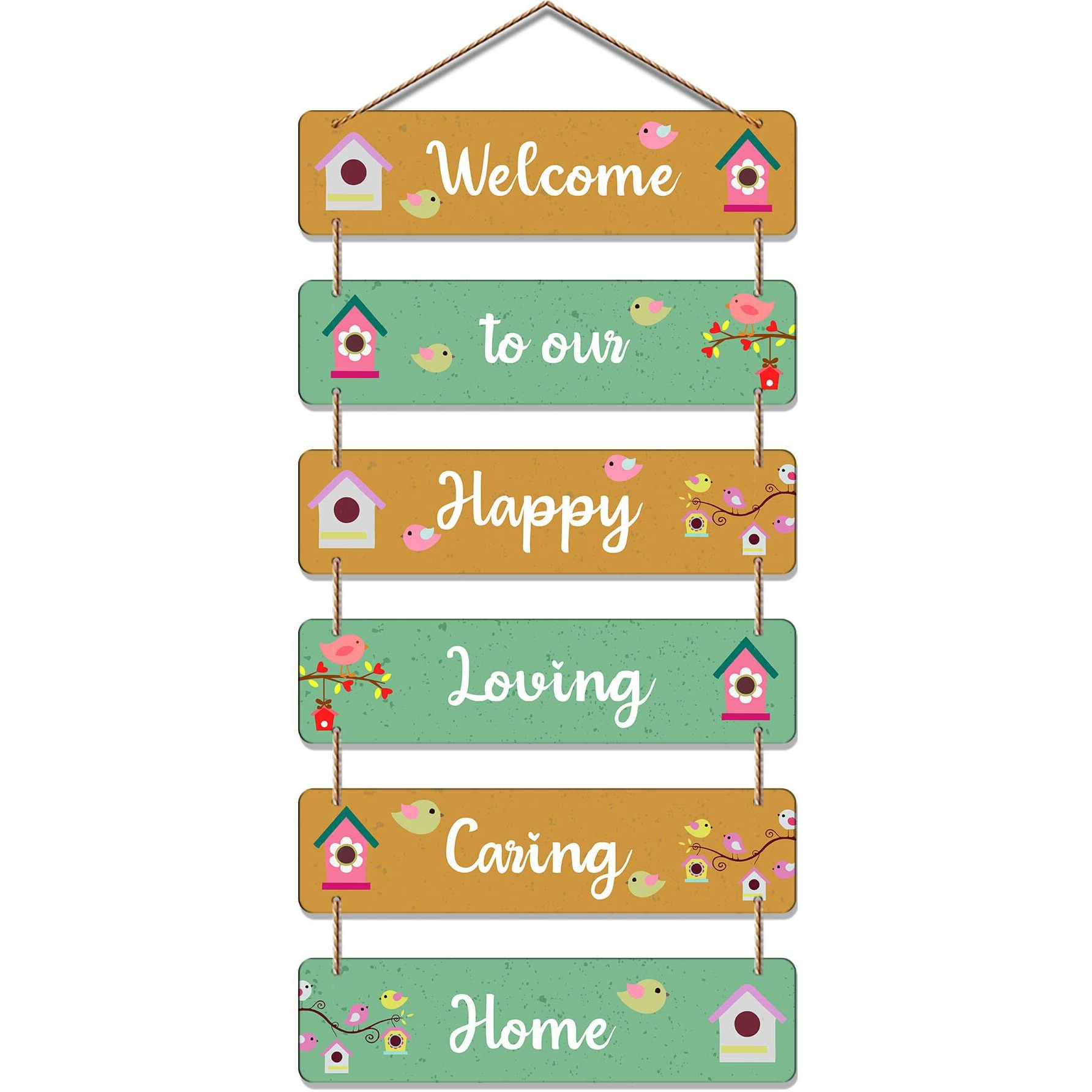 Artvibes Decorative Wall Hanging Ornaments Wooden Art Decoration item for Living Room | Bedroom | Wood Home Decor | Gifts | Quotes Items | Mdf Wall Artworks,Set of 6, Set of 6(WH_3266N)
