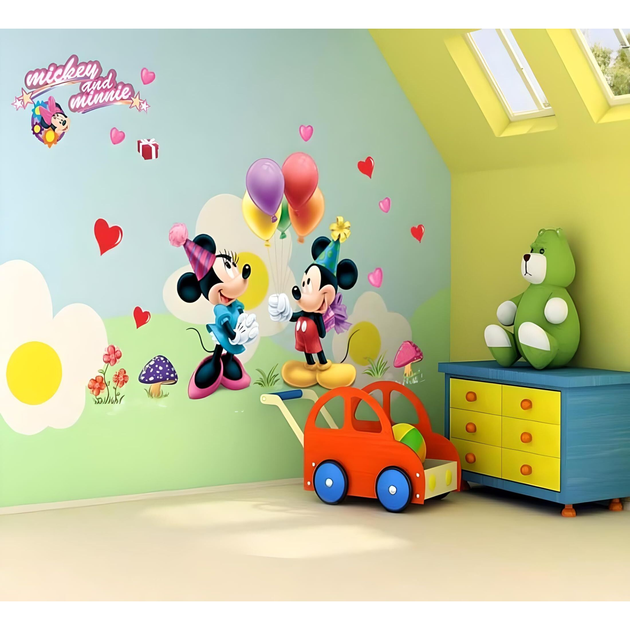JAAMSO Royals Multicolour Micky Mouse Vinyl Home Decor Wall Sticker (45 cm X 60 cm)