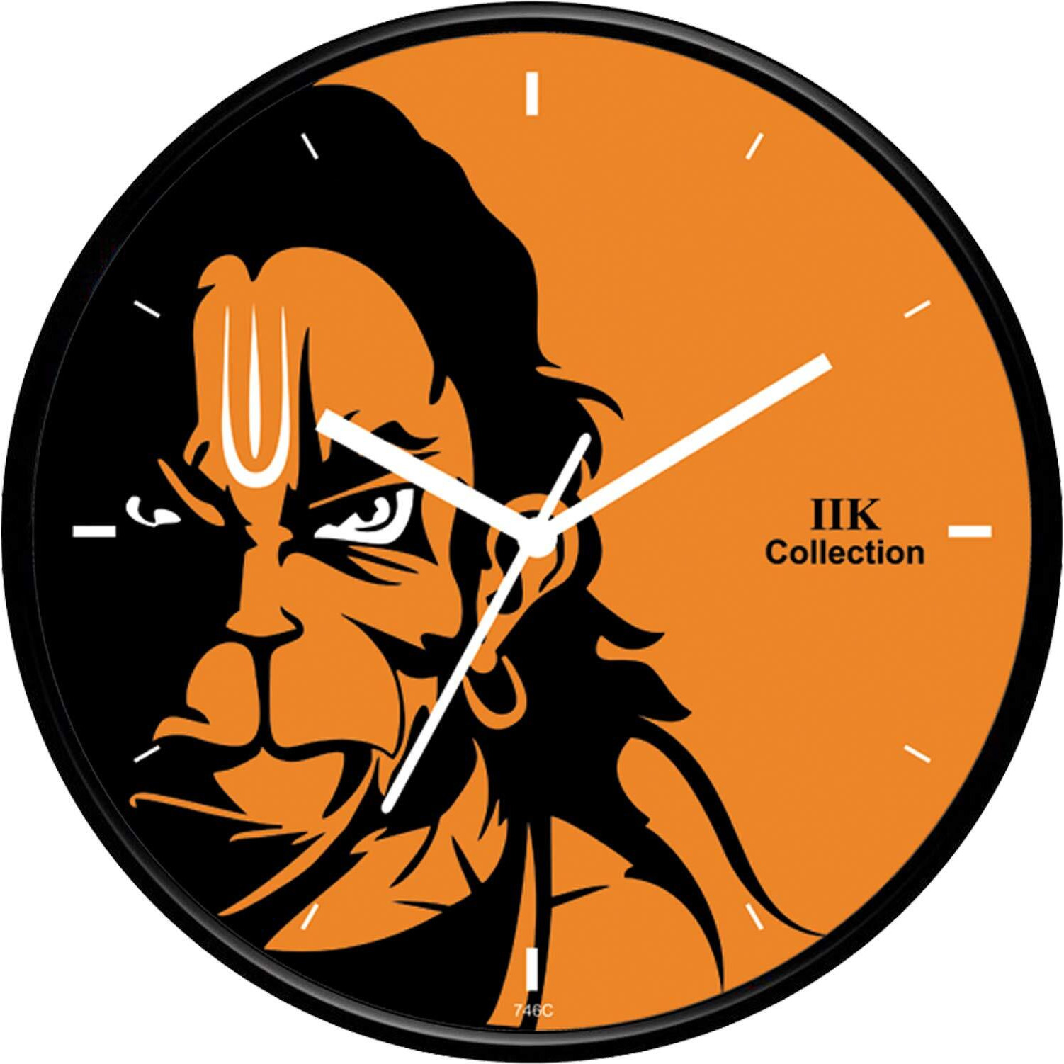 IIK COLLECTION Plastic Round Analogue Wall Clock with Glass for Home, Kitchen, Living Room and Bedroom Decor (Multicolour, 28 x 28 x 6 cm)