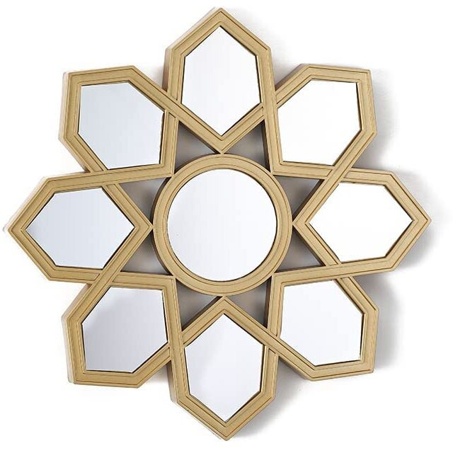 SATYAM KRAFT 1 Pcs Fiber Wall Mirror Hanging for Home Decor, Hanging in Bedroom, Living Room, Bathroom Decorations Items, with Hook for Hanging On Walls (Model 4)