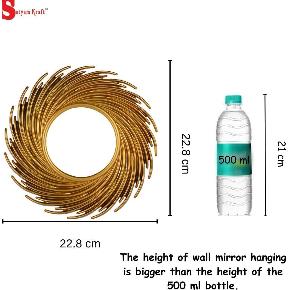 SATYAM KRAFT 1 Pcs Fiber Wall Mirror Hanging for Home Decor, Hanging in Bedroom, Living Room, Bathroom Decorations Items, with Hook for Hanging On Walls (Model 5)