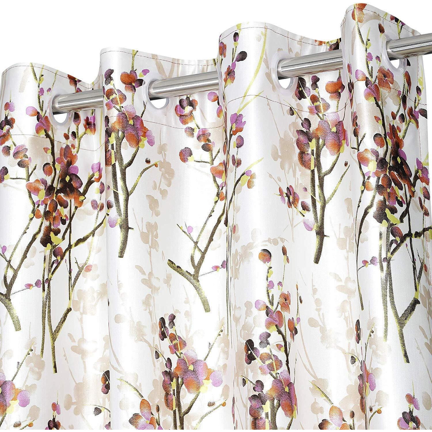 Ultica Fab Home Decor Kart 8Ft Grommet Curtains For Door Set Of 2 | Printed Panels And Drapes For Decoration | Curtains For Living Room Kitchen Hall, 4 X 8 Feet, Orange