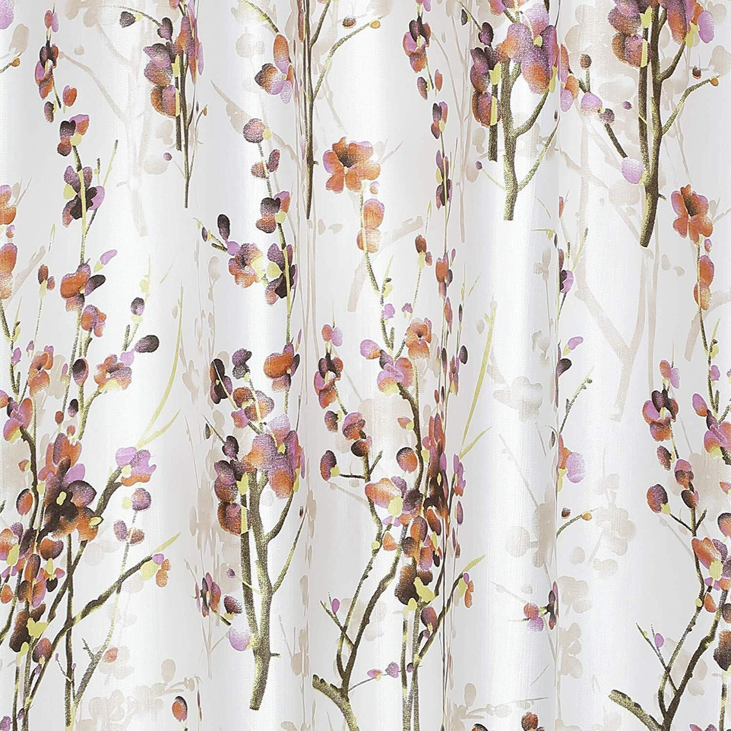 Ultica Fab Home Decor Kart 8Ft Grommet Curtains For Door Set Of 2 | Printed Panels And Drapes For Decoration | Curtains For Living Room Kitchen Hall, 4 X 8 Feet, Orange