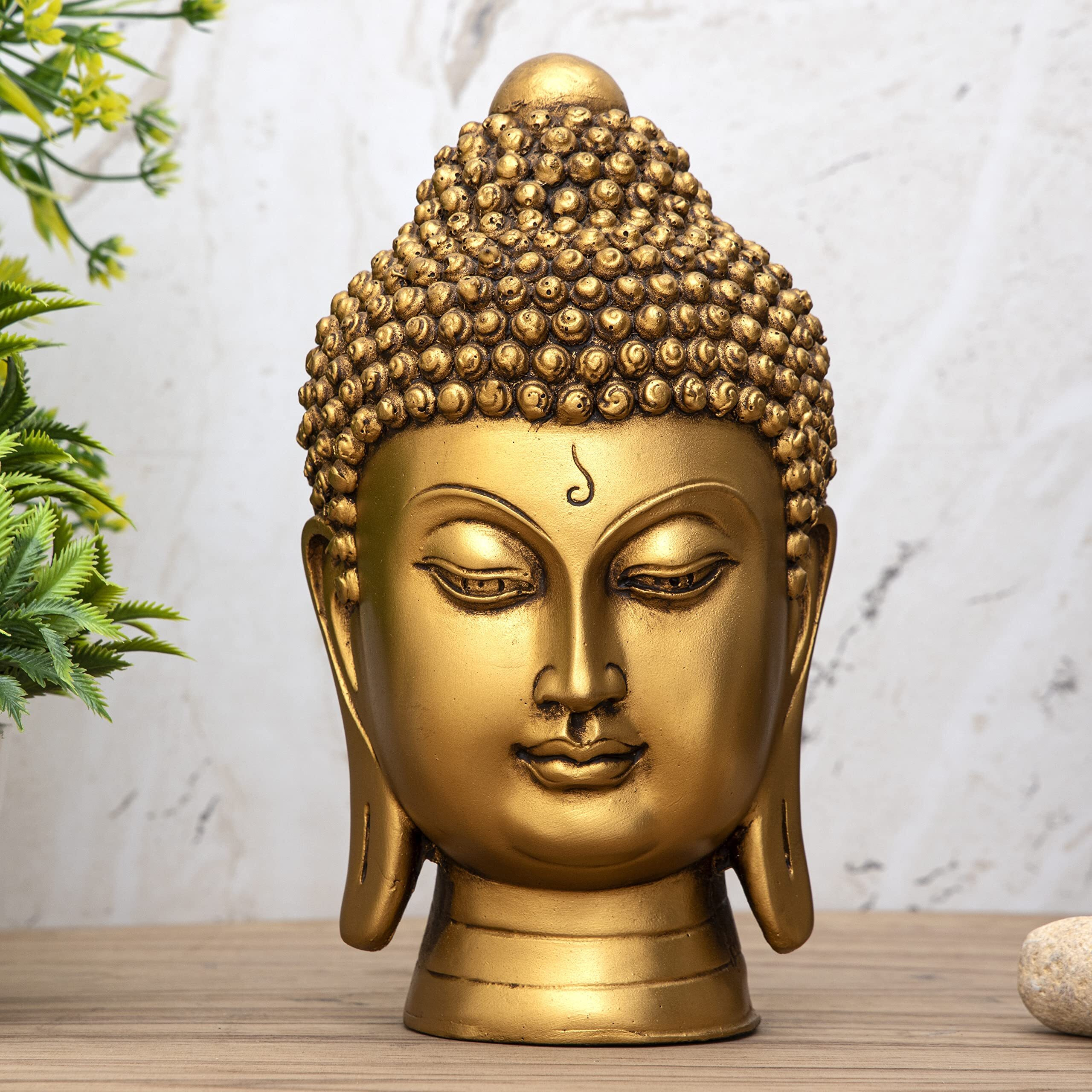 Global Grabbers new face head buddha statue showpiece idol home decor items for living room and gifts-GOL4-DB6