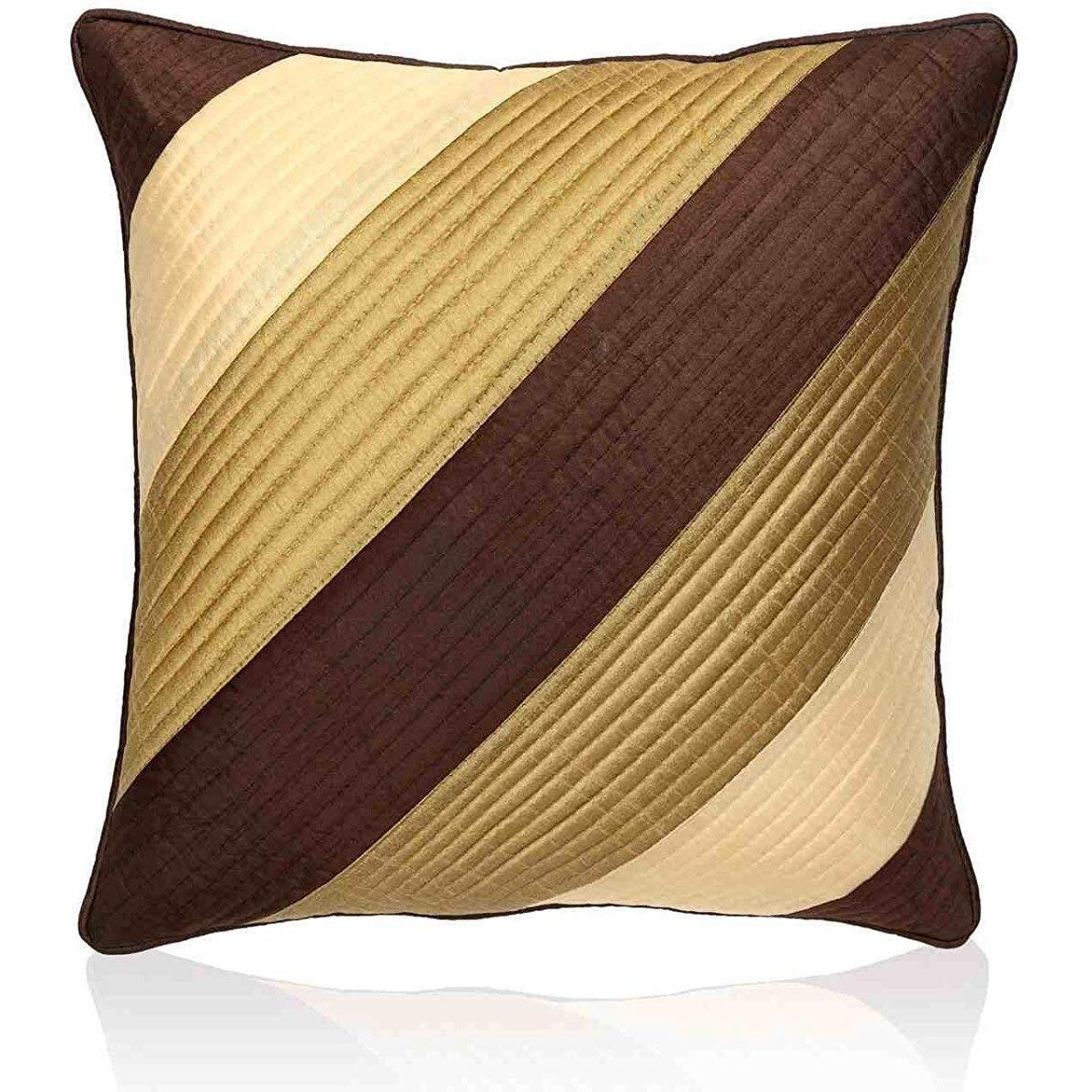 Decor Studioz Synthetic 150Tc Cushion Covers, 16 X 20 Inch, Brown, Gold, Set Of 5(Synthetic)