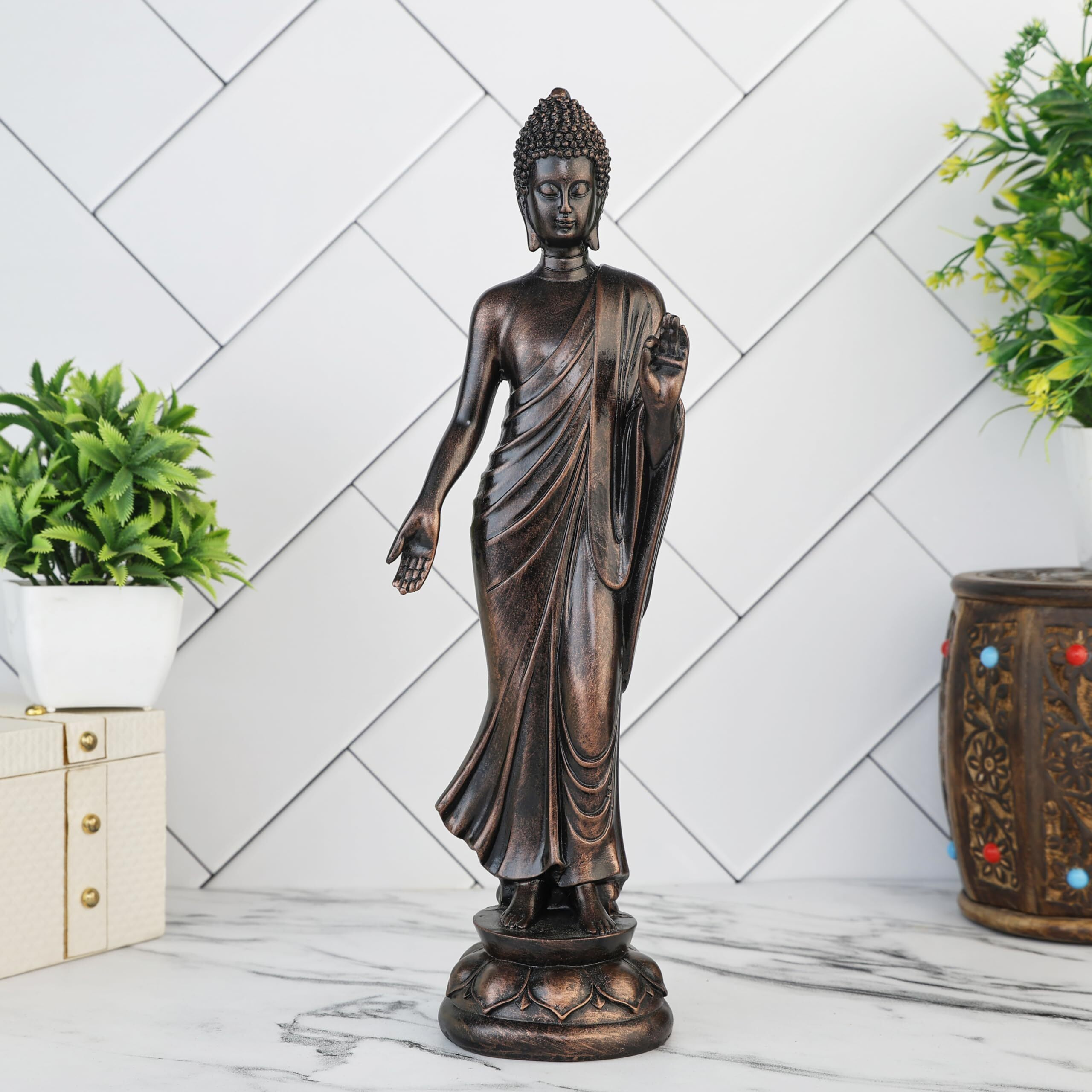 Global Grabbers new Standing buddha statue showpiece idol home decor items for living room and gifts-A_COP-DB8