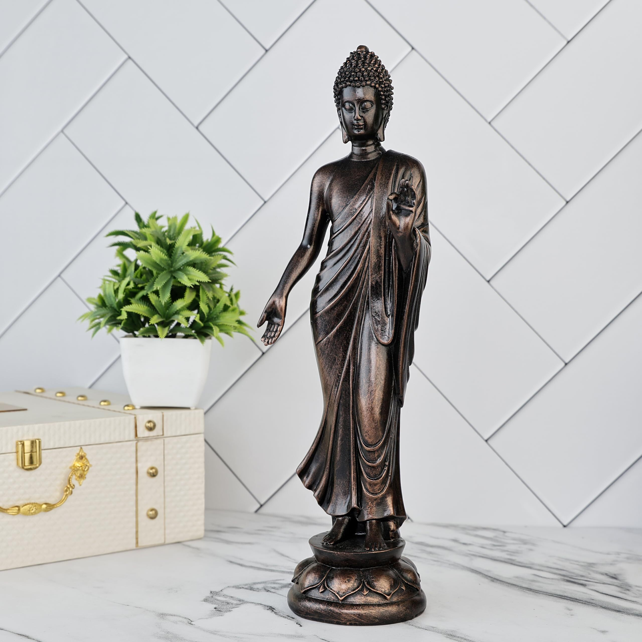 Global Grabbers new Standing buddha statue showpiece idol home decor items for living room and gifts-A_COP-DB8