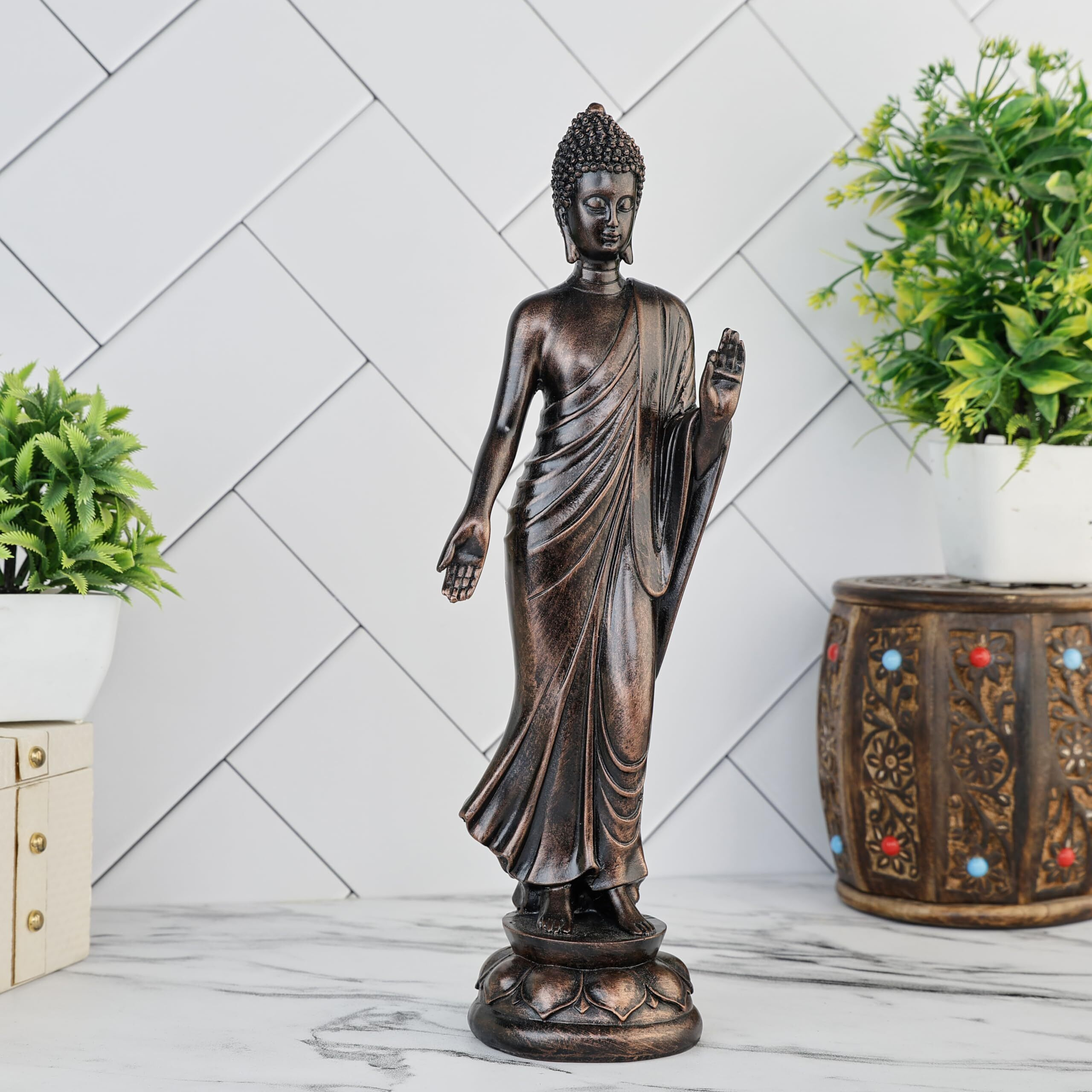 Global Grabbers new Standing buddha statue showpiece idol home decor items for living room and gifts-A_COP-DB8