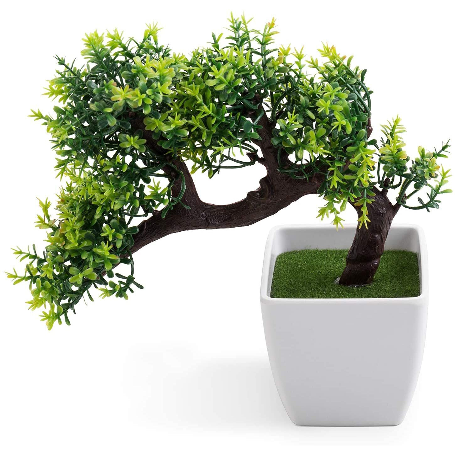 Dekorly Artificial Colourful Wild Bonsai Plants for Home Decor | Artificial Plants Outdoor, Plastic Plants for Home Office Desk Bathroom Bedroom (Green-H)