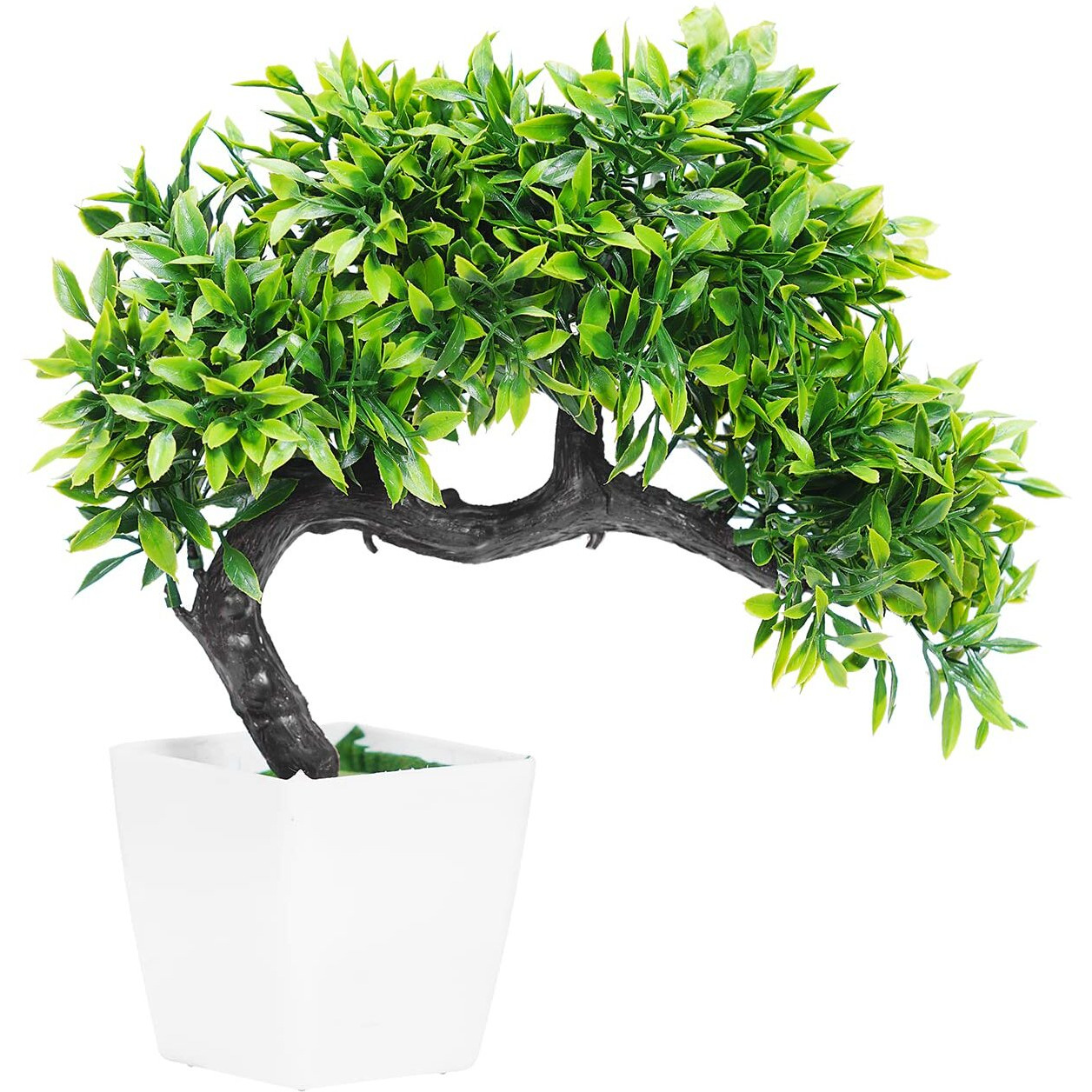 Dekorly Artificial Colourful Wild Bonsai Plants for Home Decor | Artificial Plants Outdoor, Plastic Plants for Home Office Desk Bathroom Bedroom (Green-D)