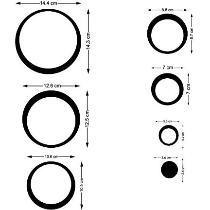 Atulya Arts Rings and dots Red Mirror Wall Stickers 3D Decorative Wall Stickers Acrylic Mirror Stickers for Hall decor Girls Room Bedroom (Red) - 30 Pieces