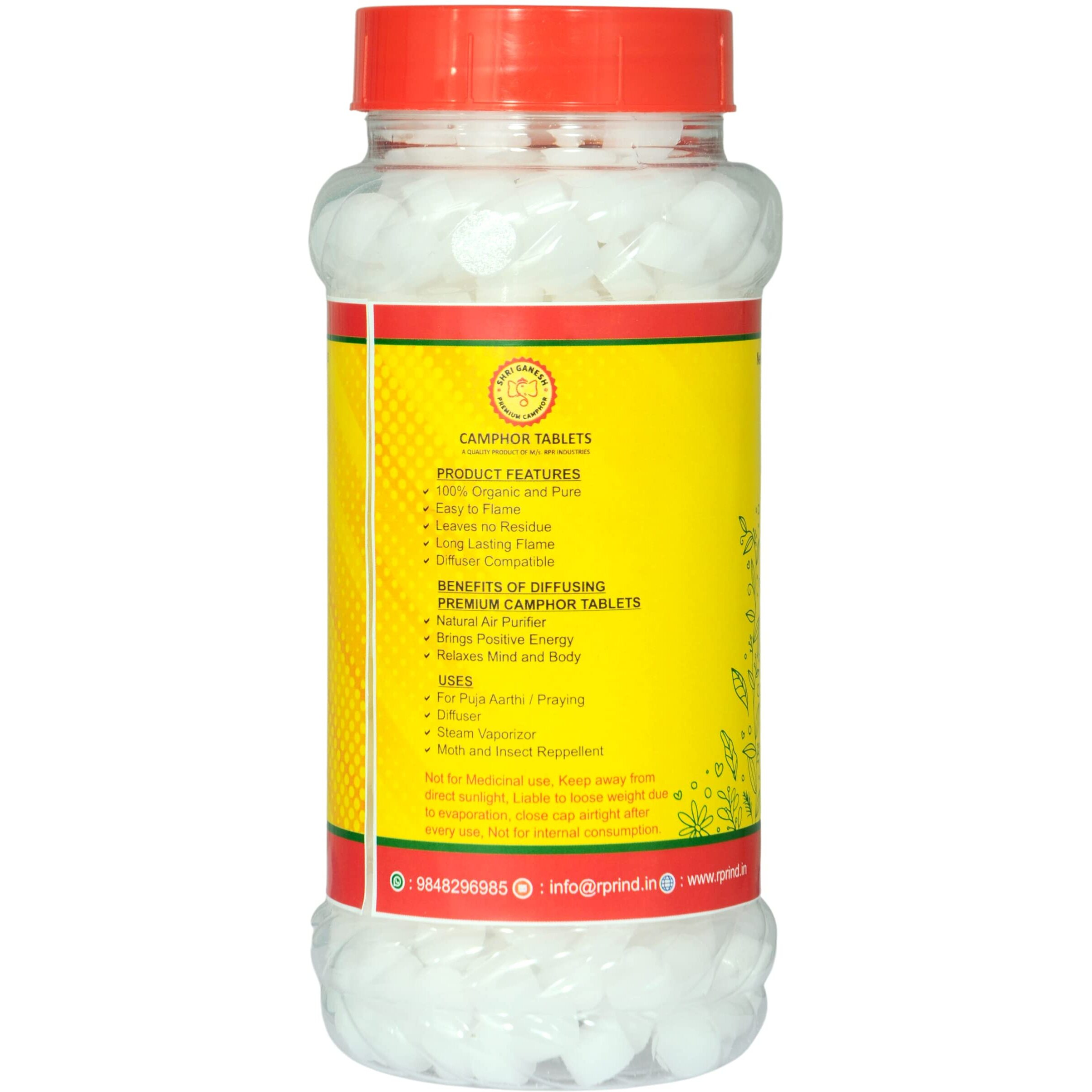 Shri Ganesh Premium Camphor Tablets, 250g, Pack of 1