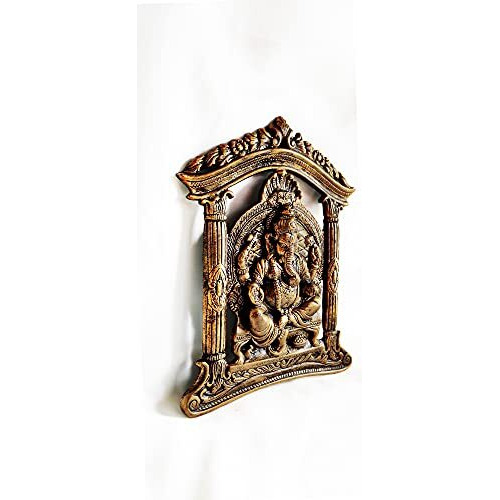 Akriti Brass Art Wares Aluminum Lord Ganesha Gate Frame Wall Hanging for Entrance Door Living Room | Decorative Ganpati Gun Metal Copper