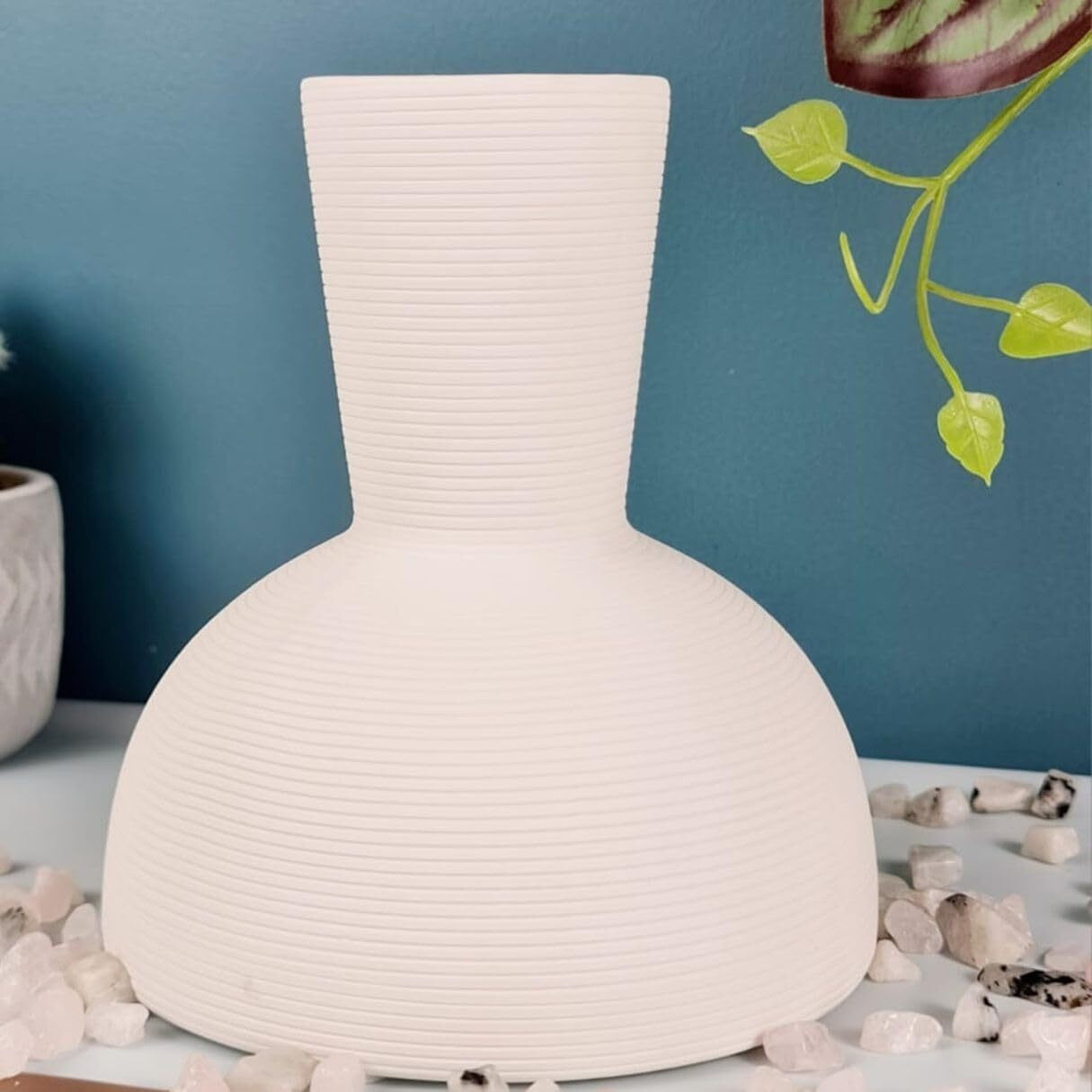 SATYAM KRAFT 1 Pcs Ceramic Nordic Style Flower Vase Pot for Flowers,Gifting,Home Decor,Bedroom,Office,Living Room,Raksha Bandhan,Restaurant,Ganpati Decoration and Craft(Pack of 1)(Model 11)