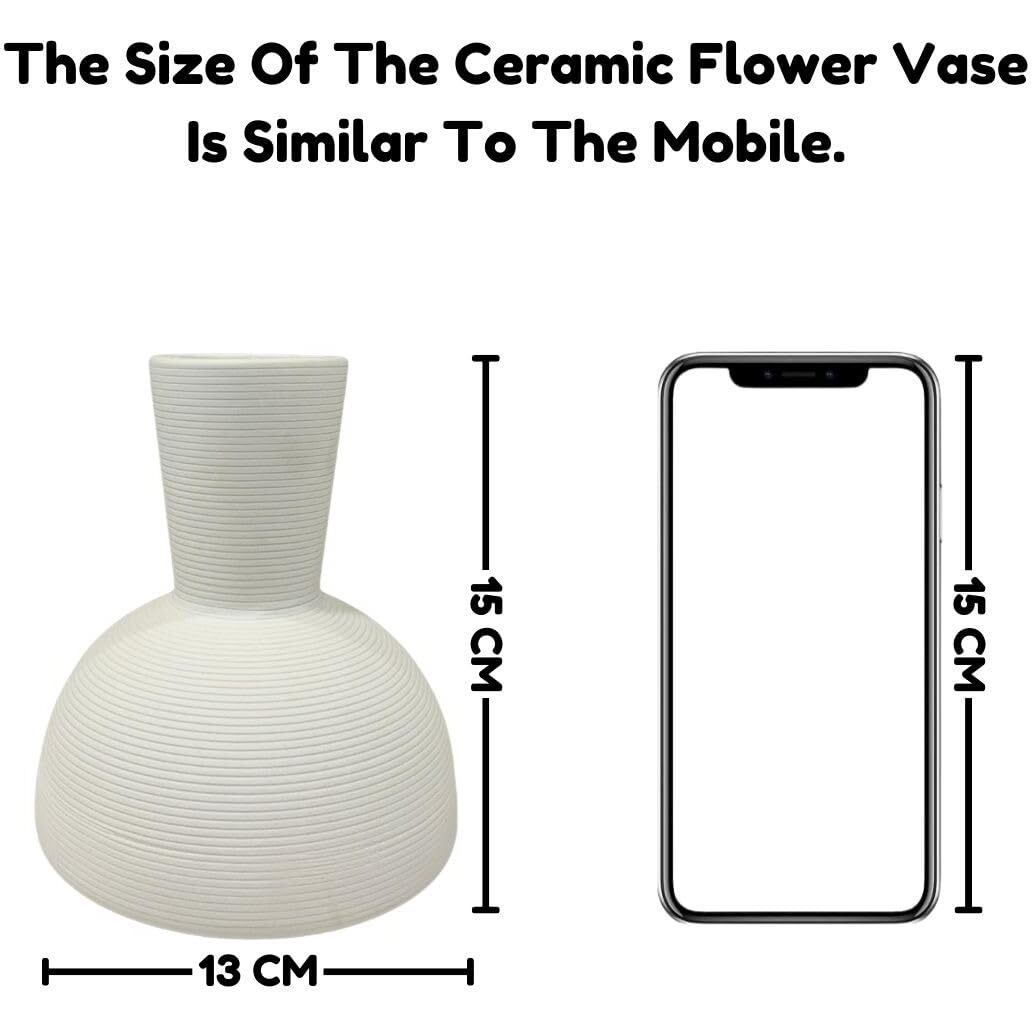 SATYAM KRAFT 1 Pcs Ceramic Nordic Style Flower Vase Pot for Flowers,Gifting,Home Decor,Bedroom,Office,Living Room,Raksha Bandhan,Restaurant,Ganpati Decoration and Craft(Pack of 1)(Model 11)