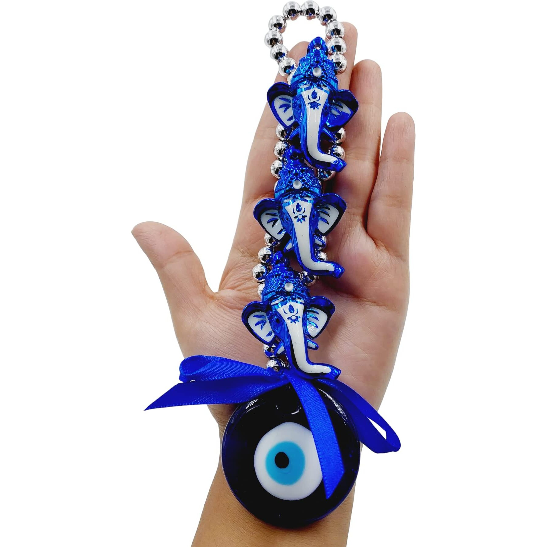 ARTISKRITI Plastic Evil Eye Hanging for Home House Entrance Door Decoration, Nazar Battu for Shop Office Living Room (Ganpati Blue)