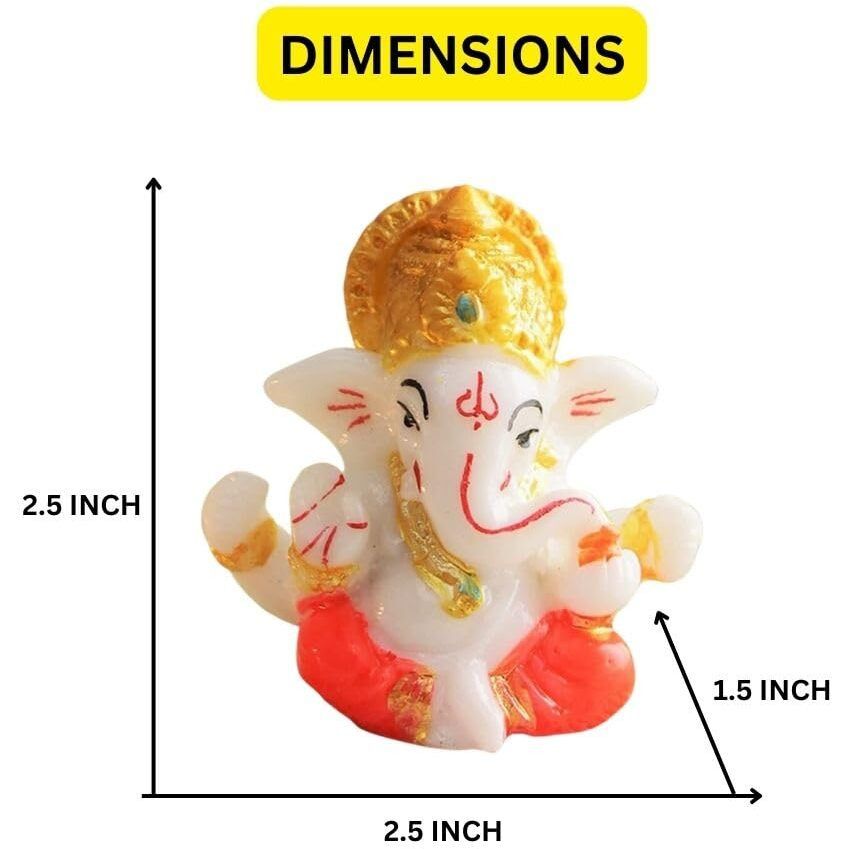 CraftVatika Polyresin Ganesha Idol Set of 30 for Home Decor, Diwali Return Gift, Car Dashboard, Ganesh Murti Showpiece Gift 2.5 x 2.5 Inch