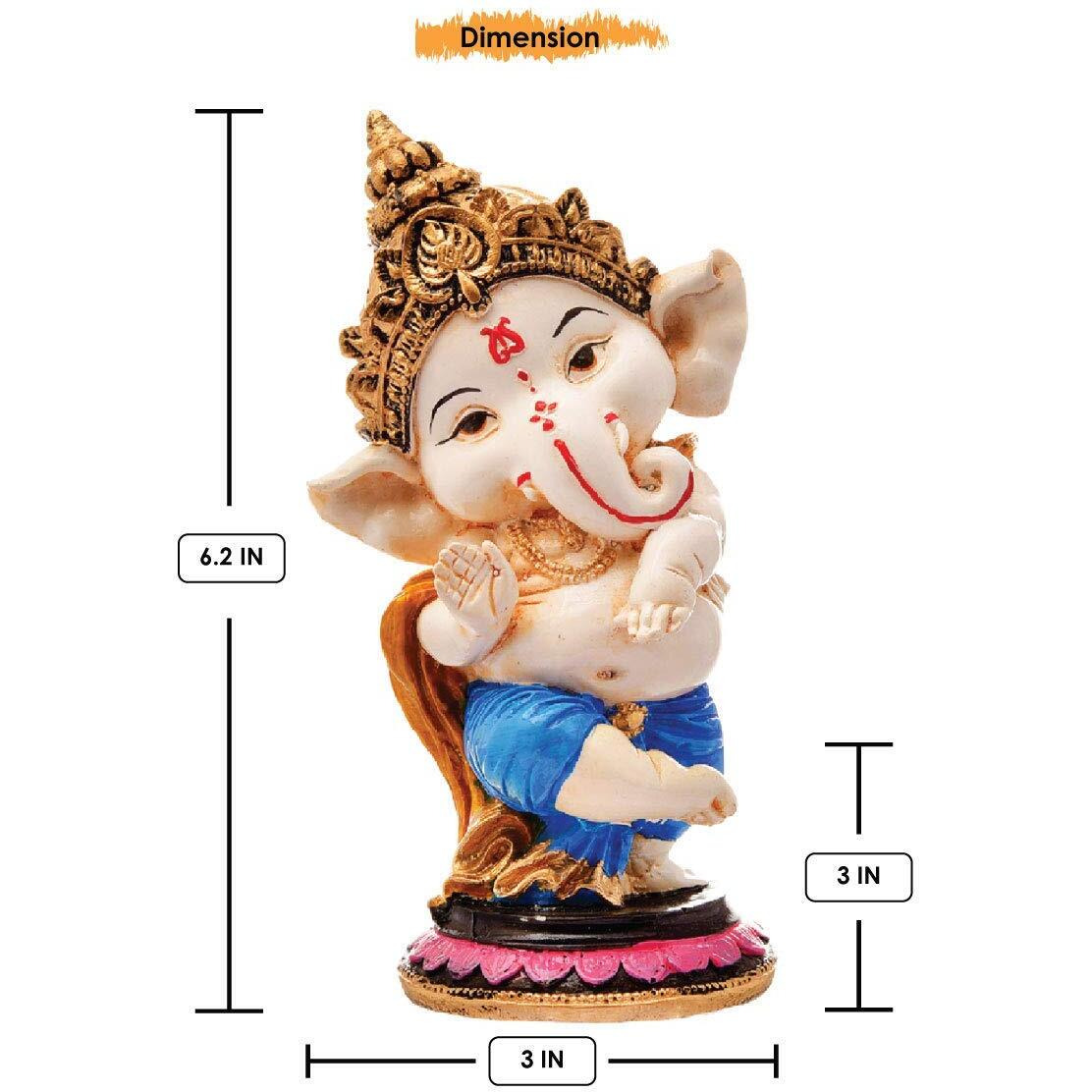 Handicrafts Villa Dancing Ganesh Showpiece (Ganesh Giving Ashirvad, Standard)