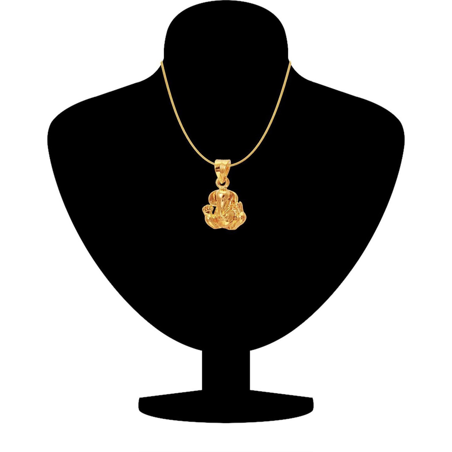 Mahi Exa Collection Ganesh Gold Plated Religious God Pendant with Chain for Men & Women PS6012012G
