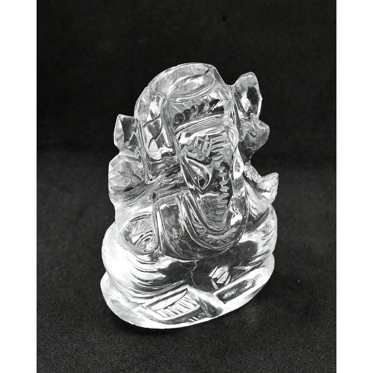 Crystal Heaven Sphatik Ganesh Original Certified Idol - AAA Grade Sphatik Healing Clear Quartz Crystal for Mediation Pooja (10-20 Gram)