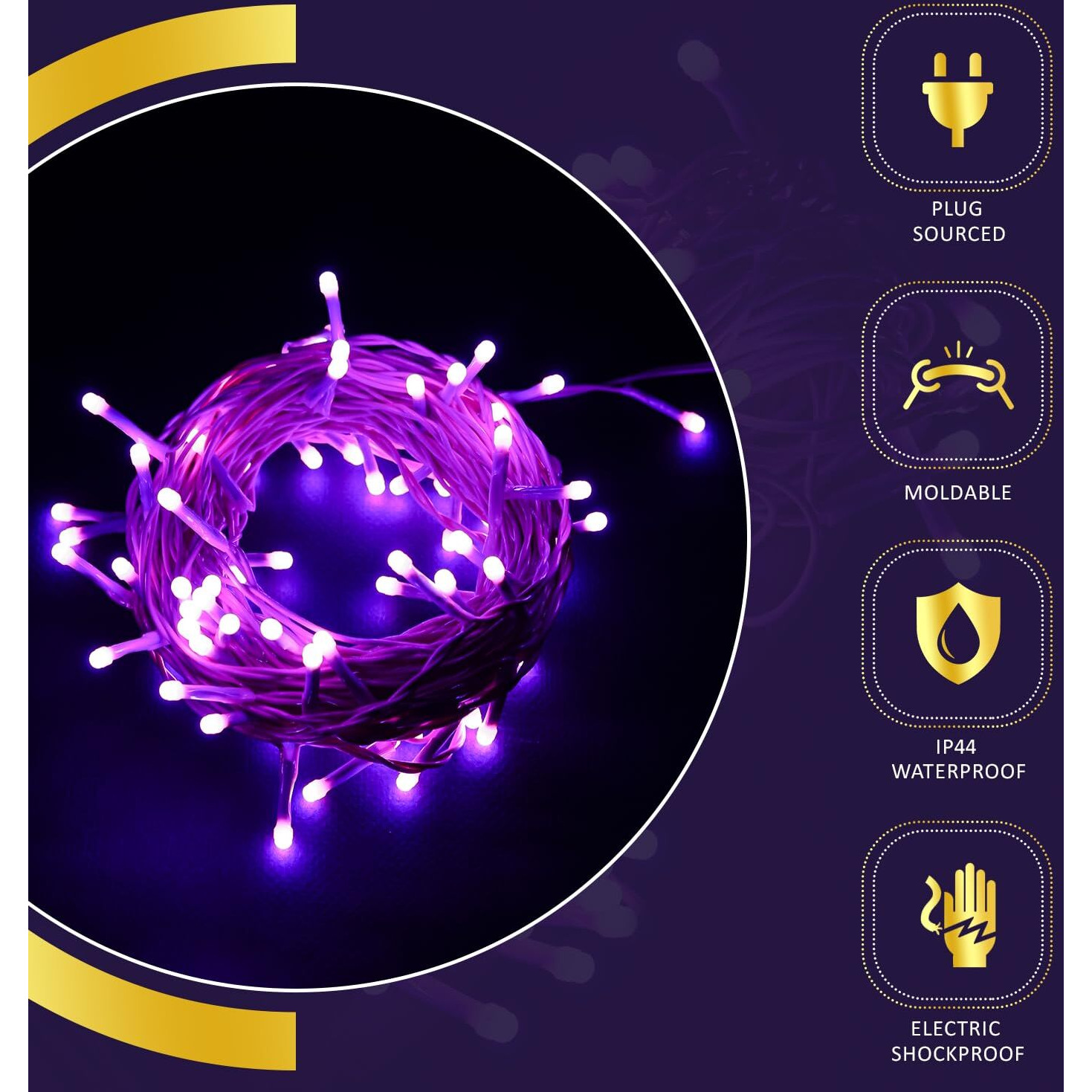 Lexton Lunar 12.5 Meter 75 LED String/Fairy Light | Plug Sourced | Suitable for Home & Outdoor Decoration, Diwali, Christmas, Wedding, Party, Lawn, Ganesh Chaturthi, Festival (Pack of 1, Pink)