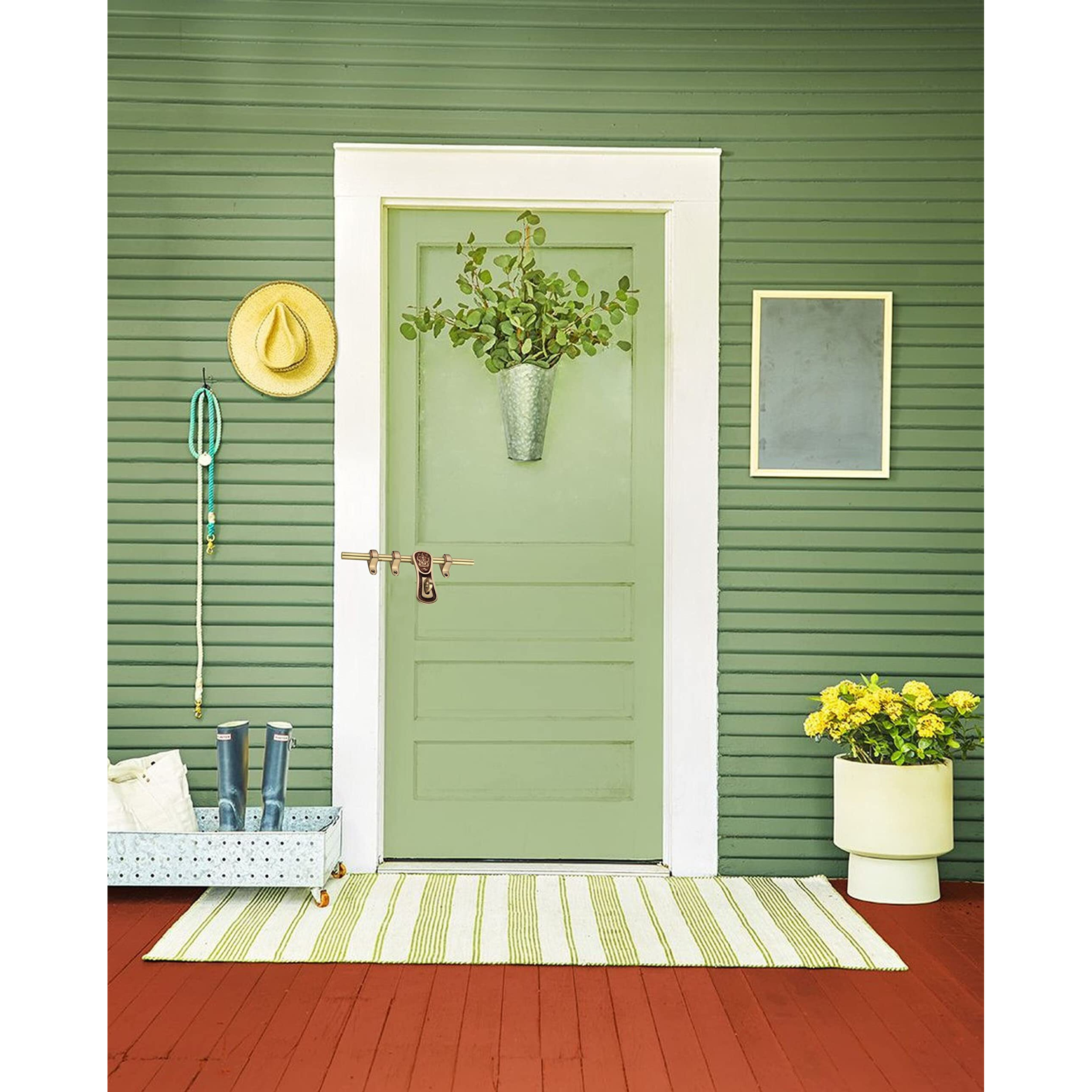 Chitra Ganesh Ji Series Brass Heavy Aldrop for Single and Double Door for Home/Office Door (Matt Brush Golden Copper, 12 Inch)