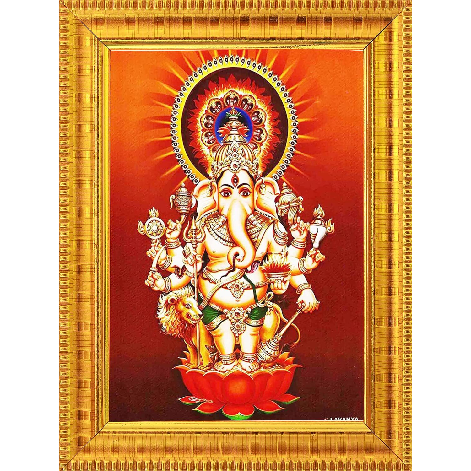 Paljji Handicrafts Shubha Drishti Ganapathi For Home Main Door Entrance Hanging Subha Nazar Ganapathy Ganesha Ganesh Kannu Dishti Vinayaka Disti Vinayagar Photo Frame Big - Wood