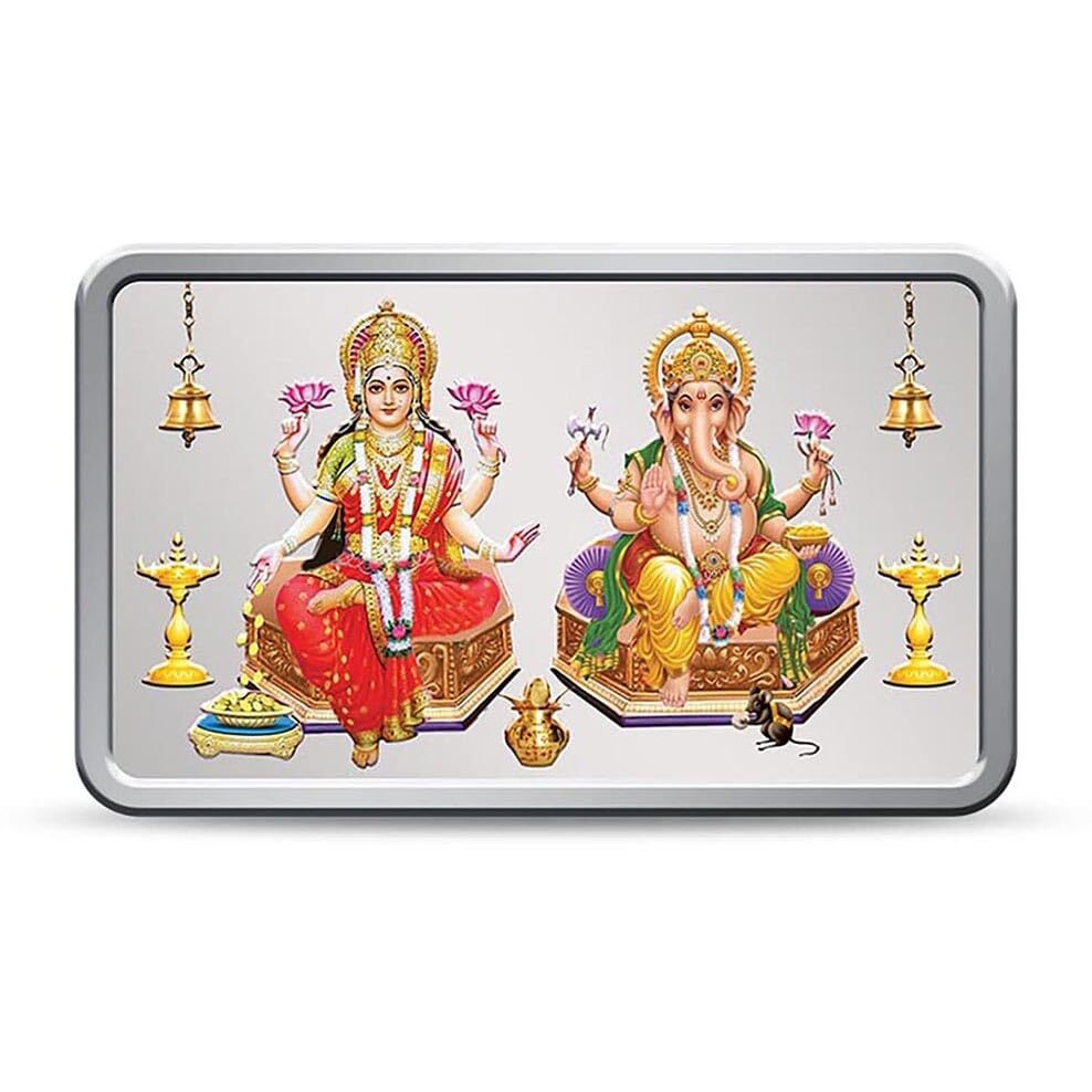 Kundan 10 gm (999.9) Lakshmi Ganesh Silver Colour Bar