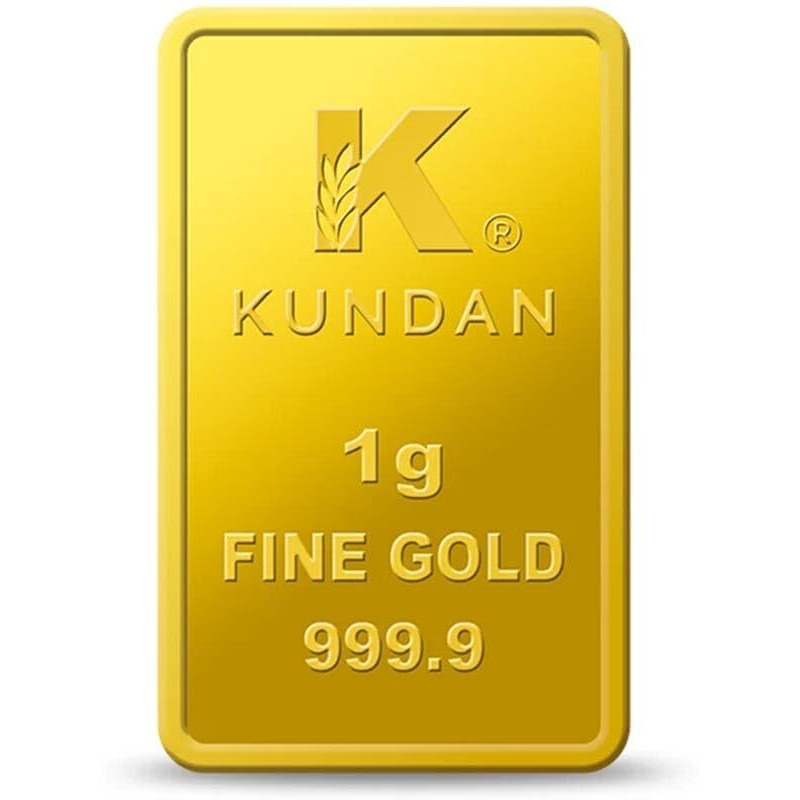 Kundan 24k (999.9) Lord Ganesh 1 gm Yellow Gold Bar
