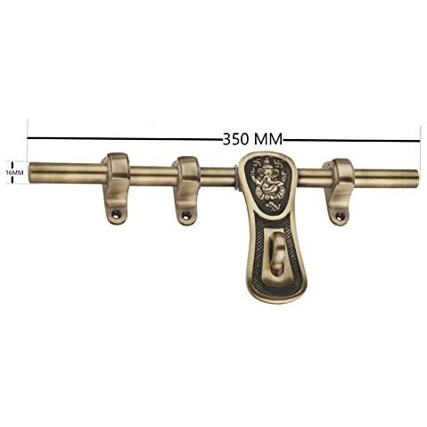 Chitra Ganesh Ji Series Brass Heavy Aldrop for Single and Double Door for Home/Office Door (Antique Brass, 14 Inch)