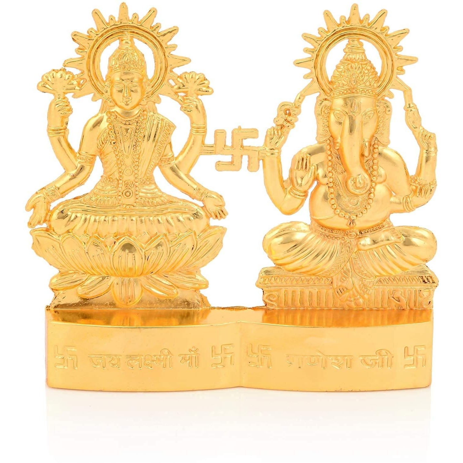 Collectible India Lakshmi Ganesha murti Idol Set for Puja Home Decoration Car, Idols Ganesh Laxmi Statue Car Dashboard Desktop Decor (25 Box)