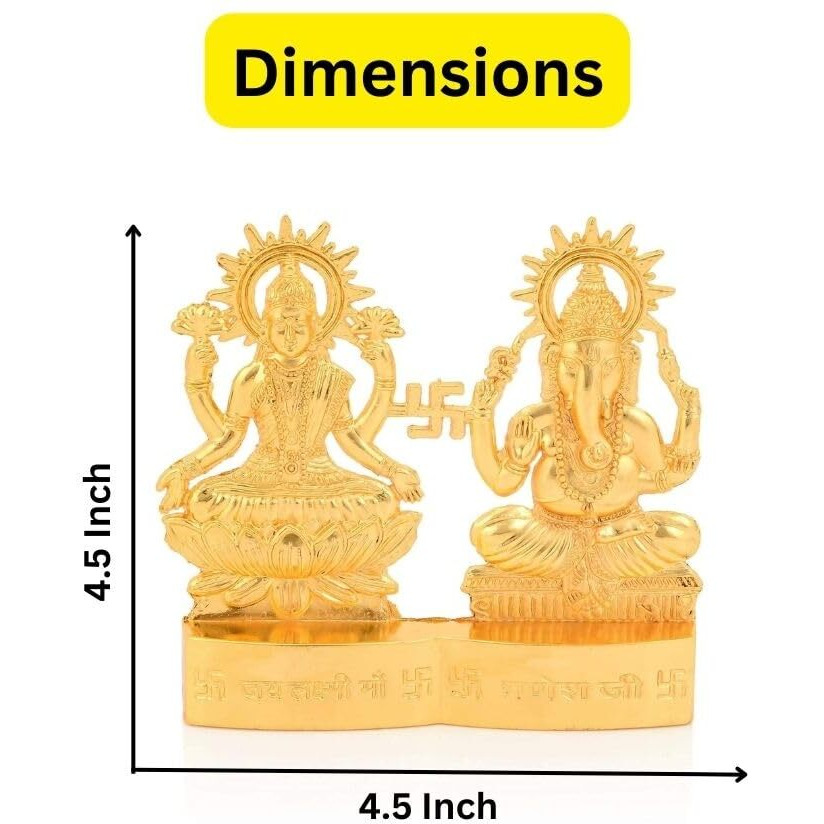 Collectible India Lakshmi Ganesha murti Idol Set for Puja Home Decoration Car, Idols Ganesh Laxmi Statue Car Dashboard Desktop Decor (25 Box)