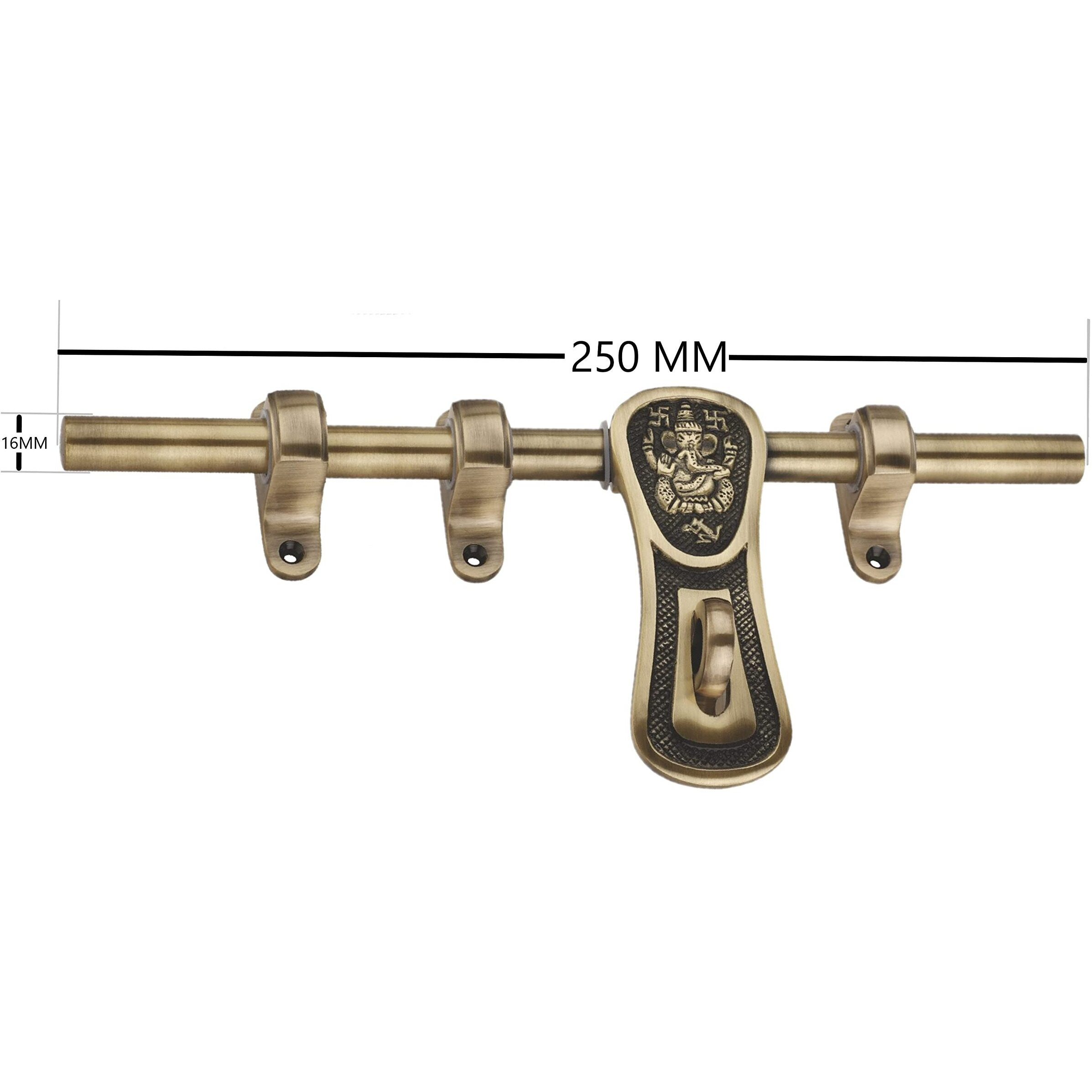 Chitra Ganesh Ji Series Brass Heavy Aldrop for Single and Double Door for Home/Office Door (Antique Brass, 10 Inch)