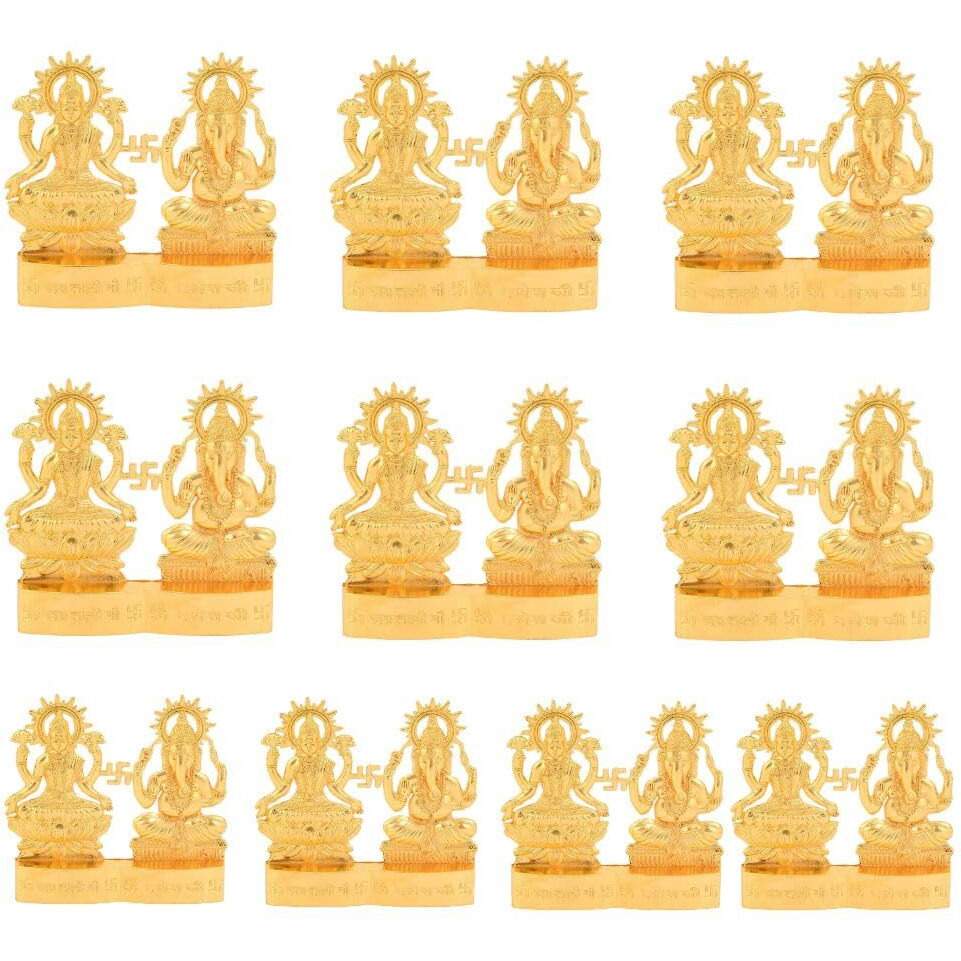 Collectible India Lakshmi Ganesha murti Idol Set for Puja Home Decoration Car, Idols Ganesh Laxmi Statue Car Dashboard Desktop Decor (10)