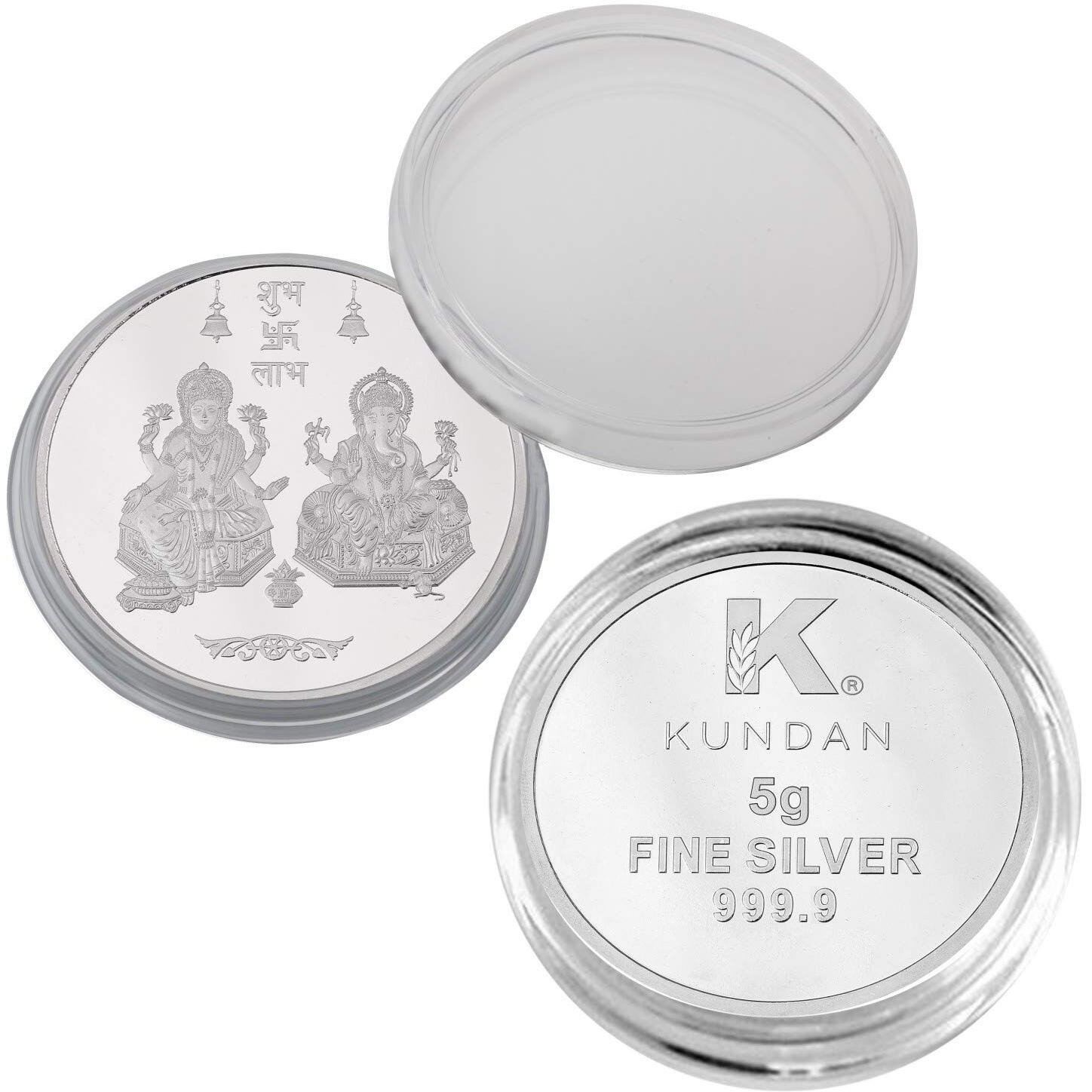 Kundan 5 gm (999.9) Lakshmi Ganesh Silver Precious Coin