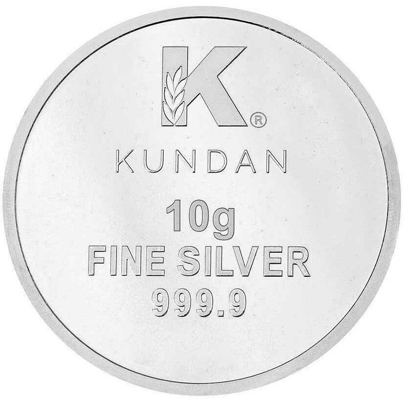 Kundan 10 gm (999.9) Lakshmi Ganesh Silver Precious Coin