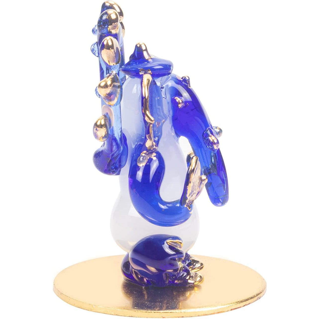 iCraft God Ganesh Sitting Statue (Murti) Idol Showpiece Handmade of Crystal Glass for Worship, Decoration, Car Dashboard, Gift (Dark Blue)