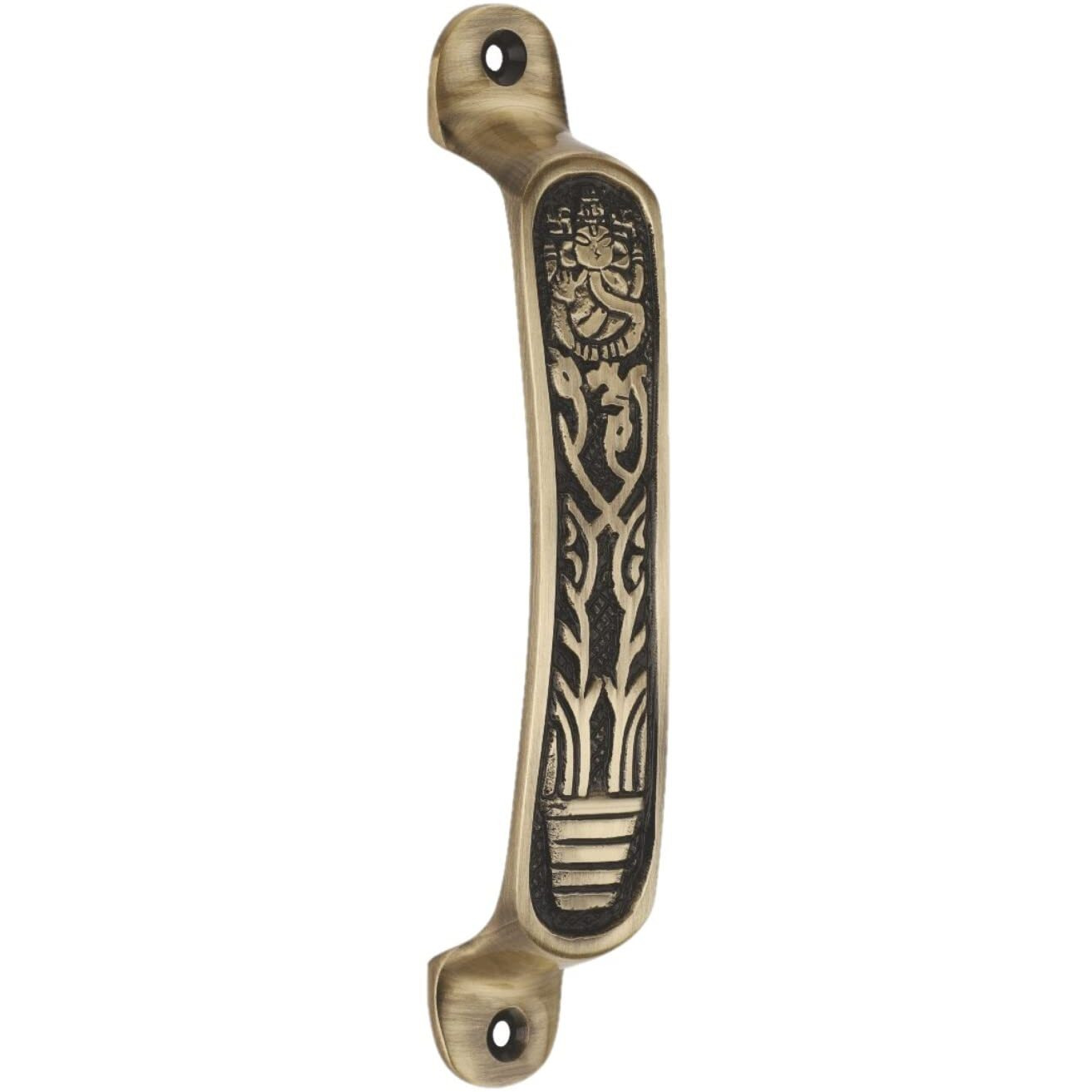 Chitra Ganesh Ji Series Brass Door/Cabinet/Drawer Handles Pack of 4 (6 Inch, Antique Brass)