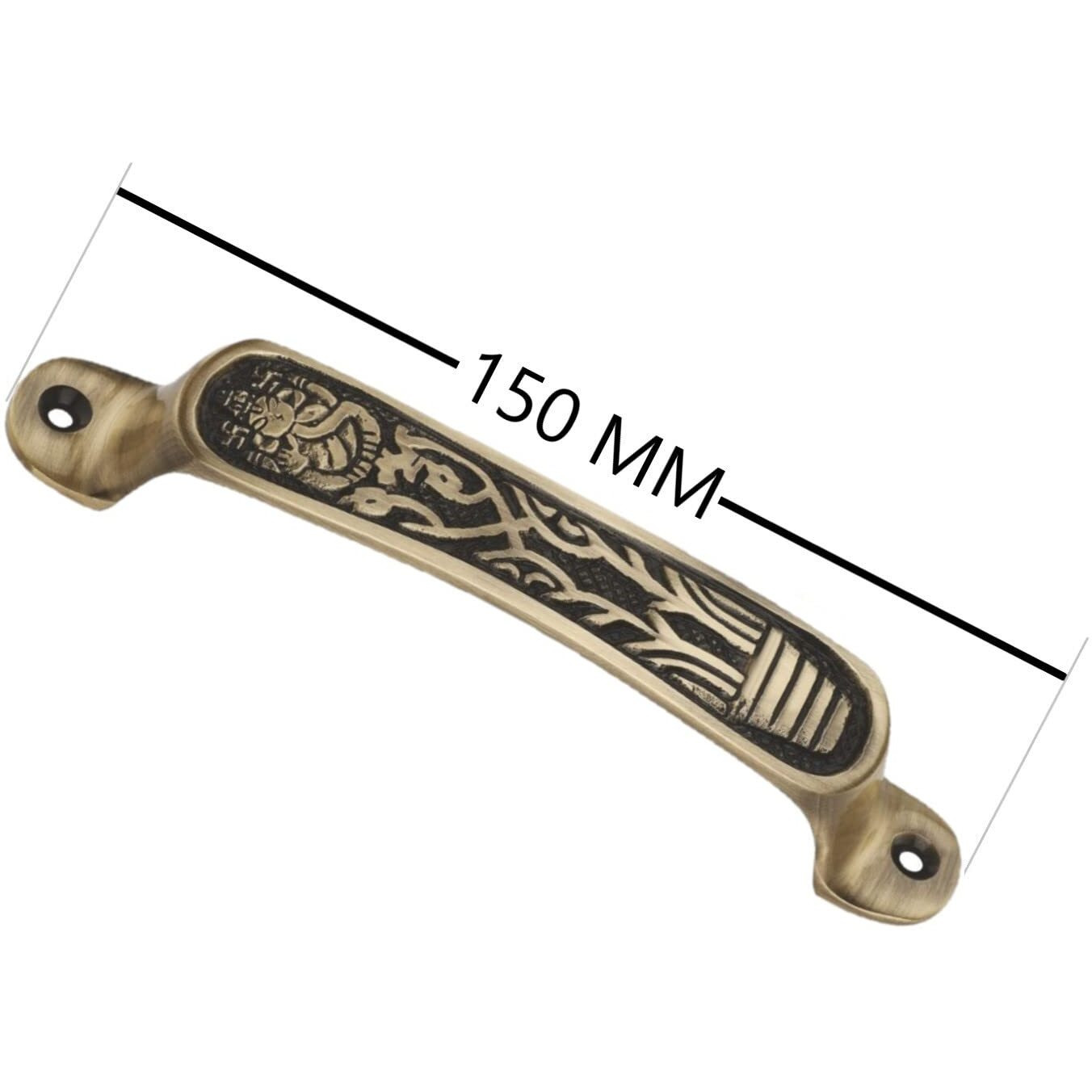 Chitra Ganesh Ji Series Brass Door/Cabinet/Drawer Handles Pack of 4 (6 Inch, Antique Brass)