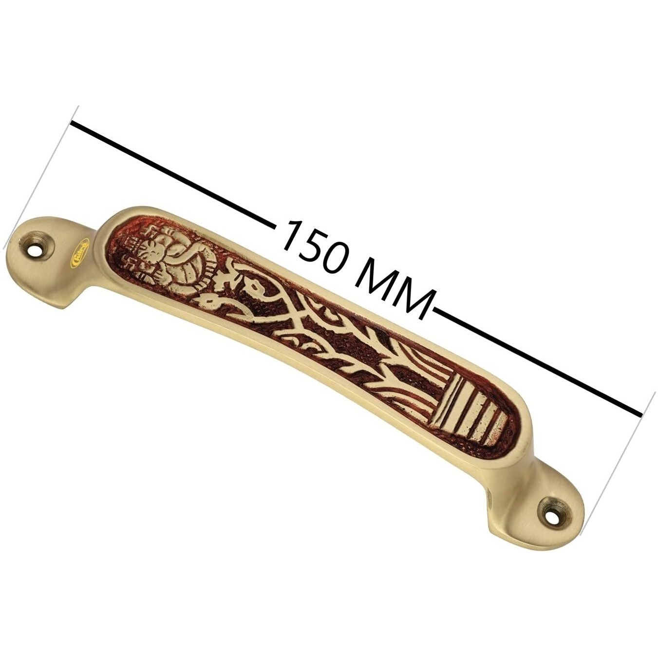 Chitra Ganesh Ji Series Brass Door/Cabinet/Drawer Handles Pack of 2 (6 Inch, Matt Brush Golden Copper)
