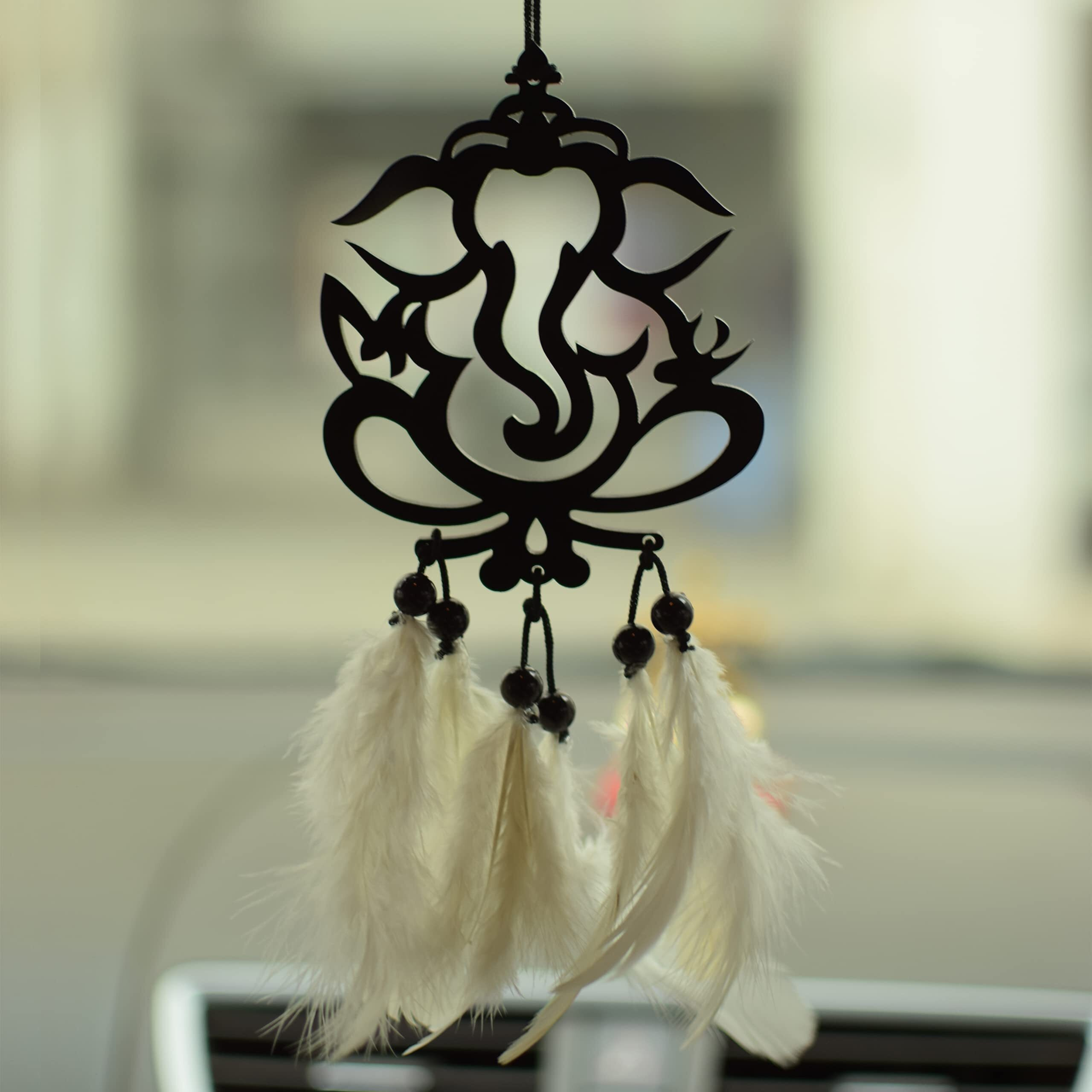 LAKSHMINARAYAN SALES Decorative Car Hanging Ornament Dream Catchers for Car, Home,Office Garden for Positive Vibes Lord Ganesh