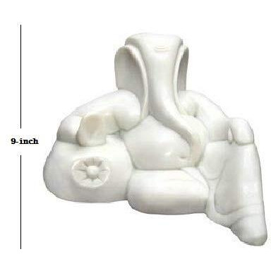 Niraj Art Beautifully Design Marble Statue Ganesh ji Showpiece for Home Decor Beautiful Lord Ganesha Idol Figurine Showpiece Sculpture Hindu 9-Inch